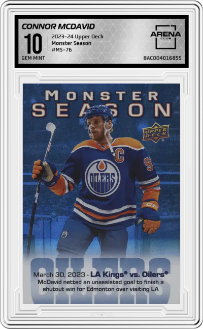 2023 Upper Deck Series 2 Monster Season Connor McDavid #MS-76 ARENA CLUB 10