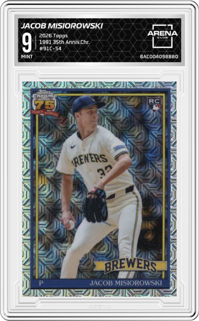 2026 Topps 1991 35th Anniv.Chr. Jacob Misiorowski #91C-54 ARENA CLUB 9