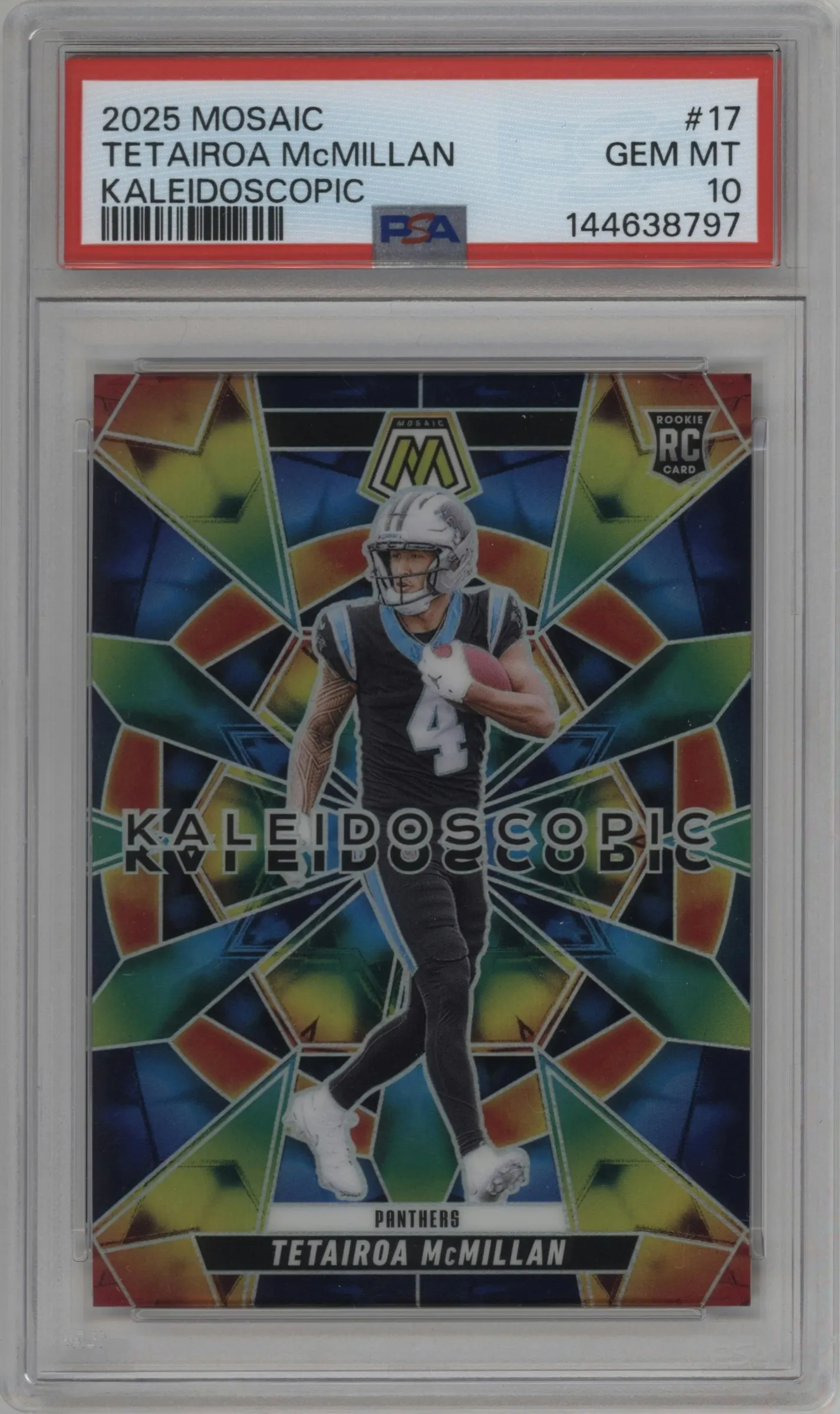 2025 Panini Mosaic Kaleidoscopic Tetairoa McMillan #17 PSA 10