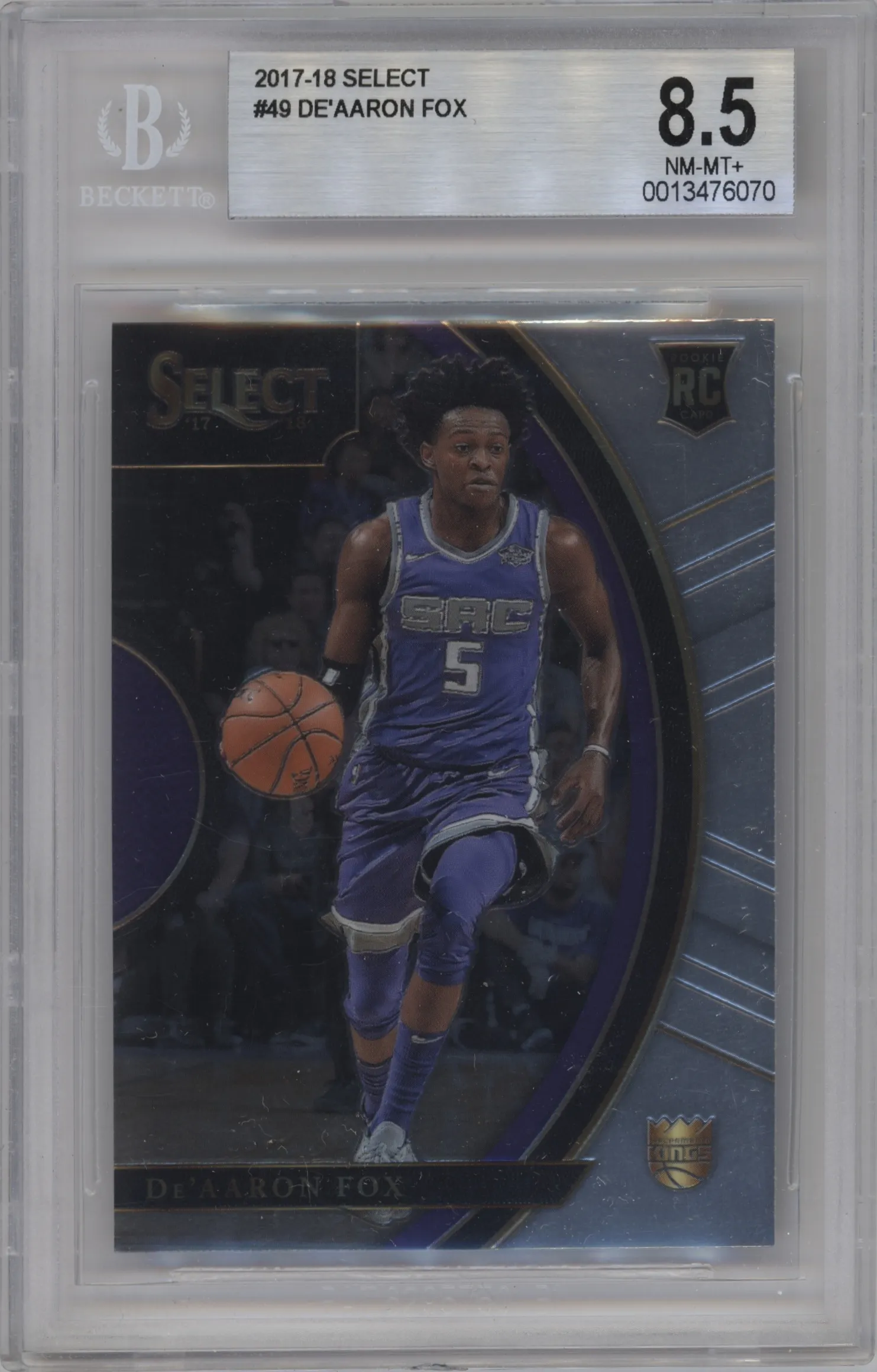 2017 Panini Select De'Aaron Fox #49 BGS 8.5
