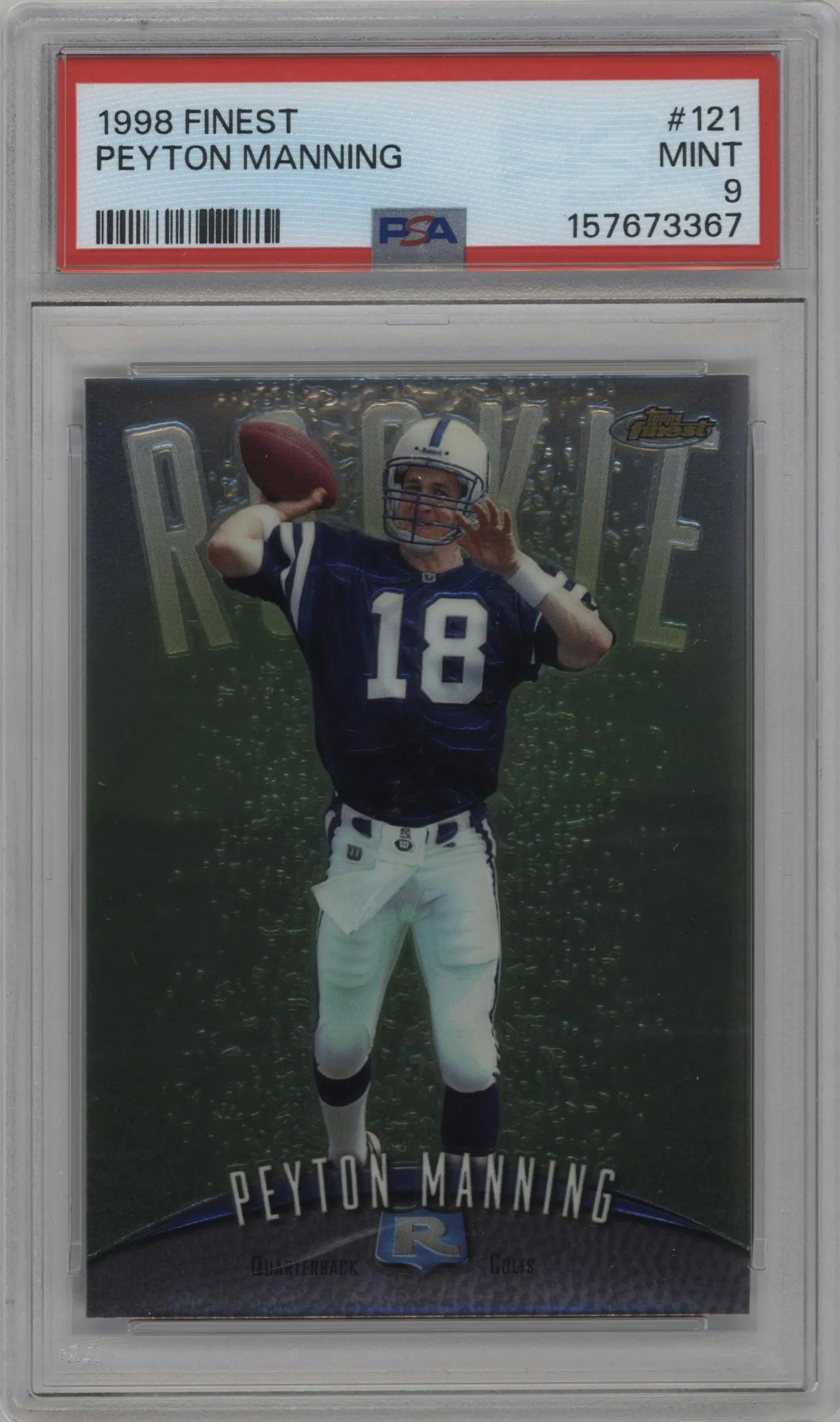 1998 Topps Finest Peyton Manning #121 PSA 9