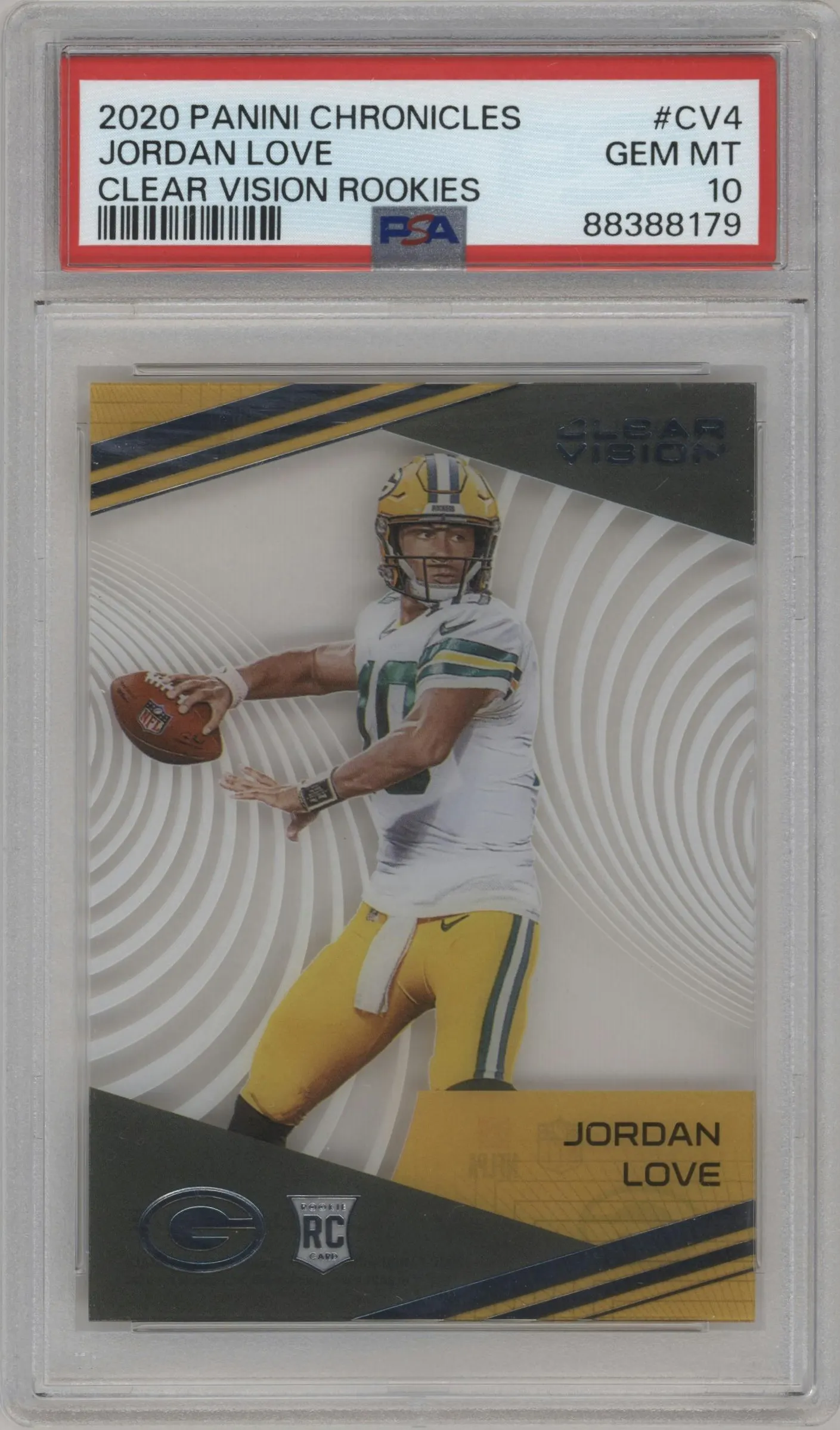 2020 Panini Chronicles Clear Vision Jordan Love #CV-4 PSA 10
