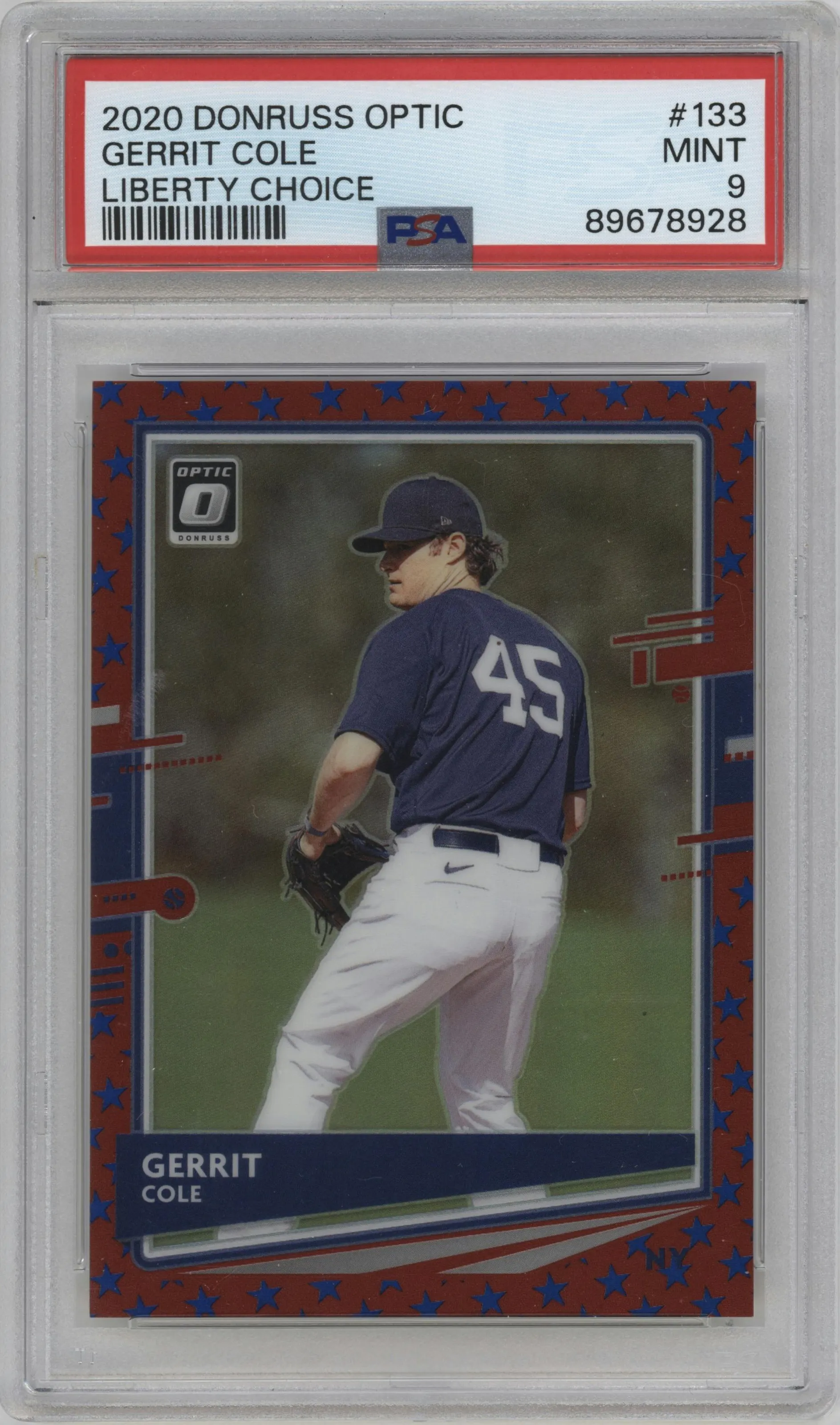 2020 Panini Donruss Optic Gerrit Cole Liberty Choice PSA 9
