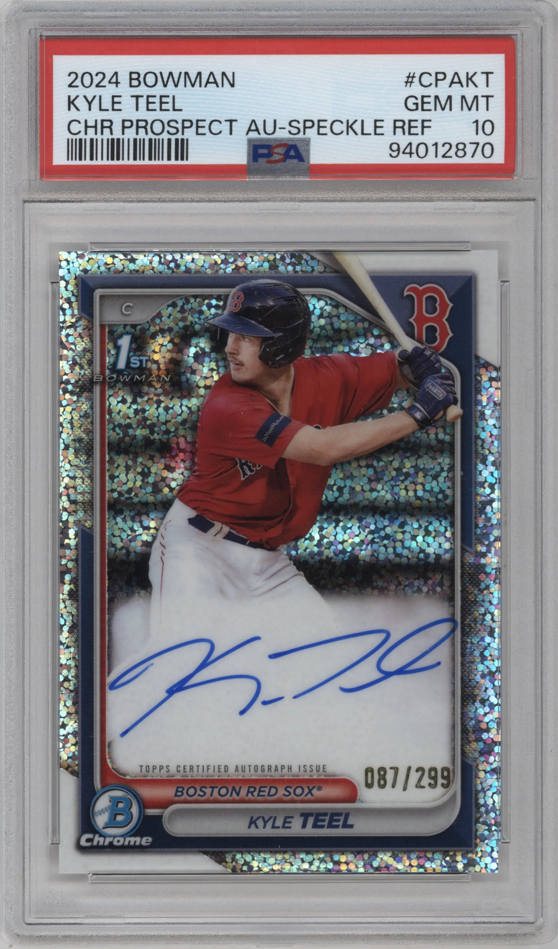 2024 Bowman Chr.Pros.Auto Kyle Teel Speckle Refractor #CPA-KT PSA 10