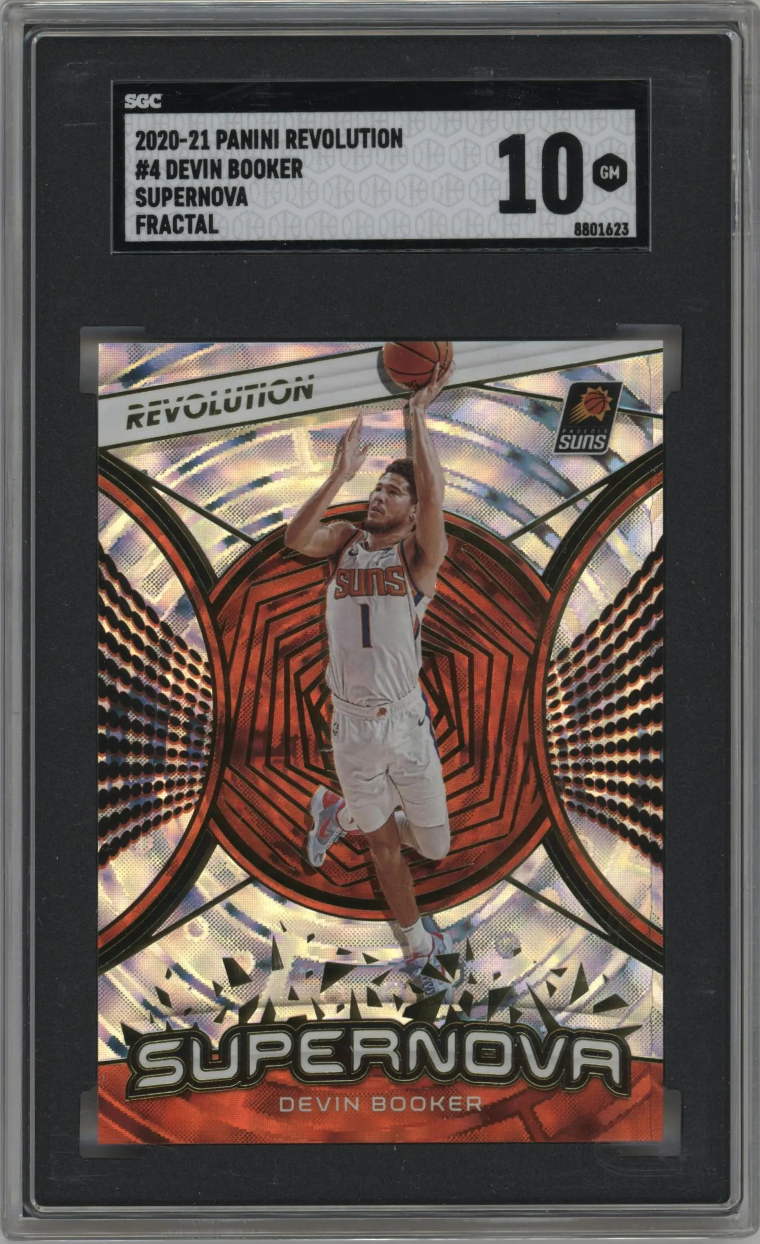 2020 Panini Revolution Supernova Devin Booker Fractal #4 SGC 10