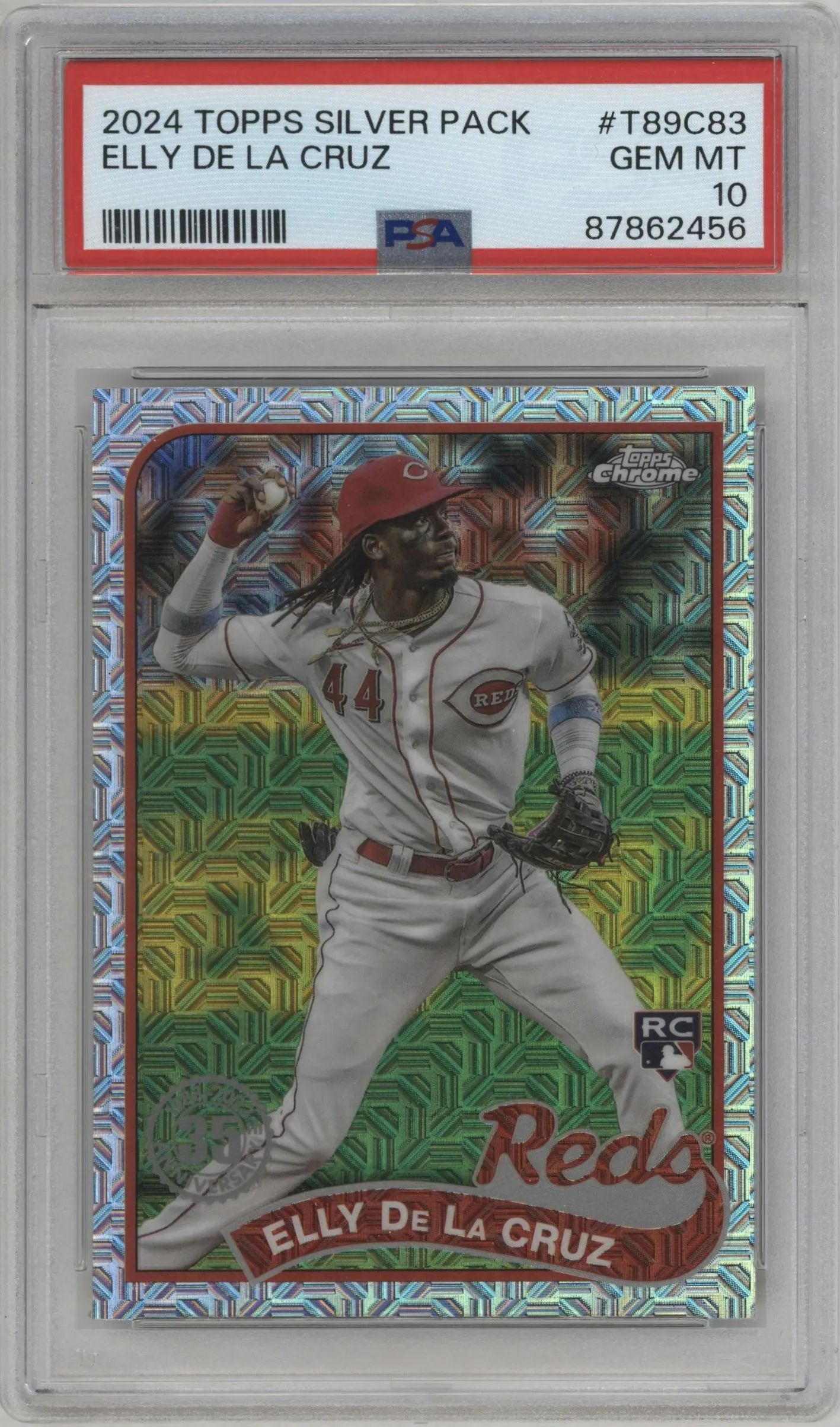 2024 Topps Series 1 Silver Pack 1989 Chrome Elly De La Cruz #T89C-83 PSA 10
