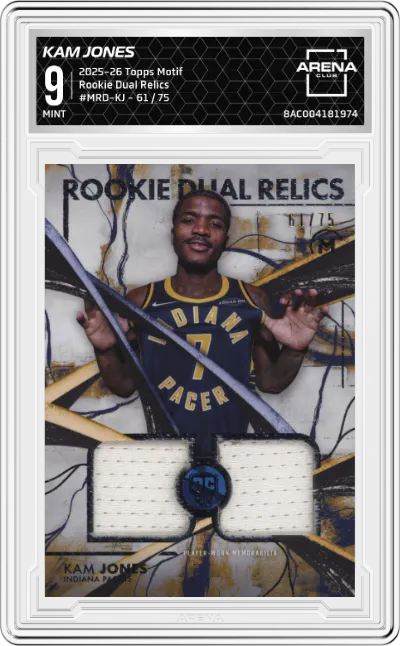 2025 Topps Motif Rookie Dual Relics Kam Jones #MRD-KJ ARENA CLUB 9