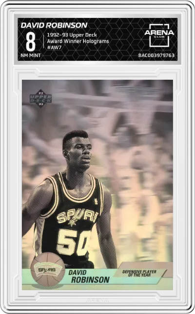 1992 Upper Deck Award Winner Holograms David Robinson #AW7 ARENA CLUB 8