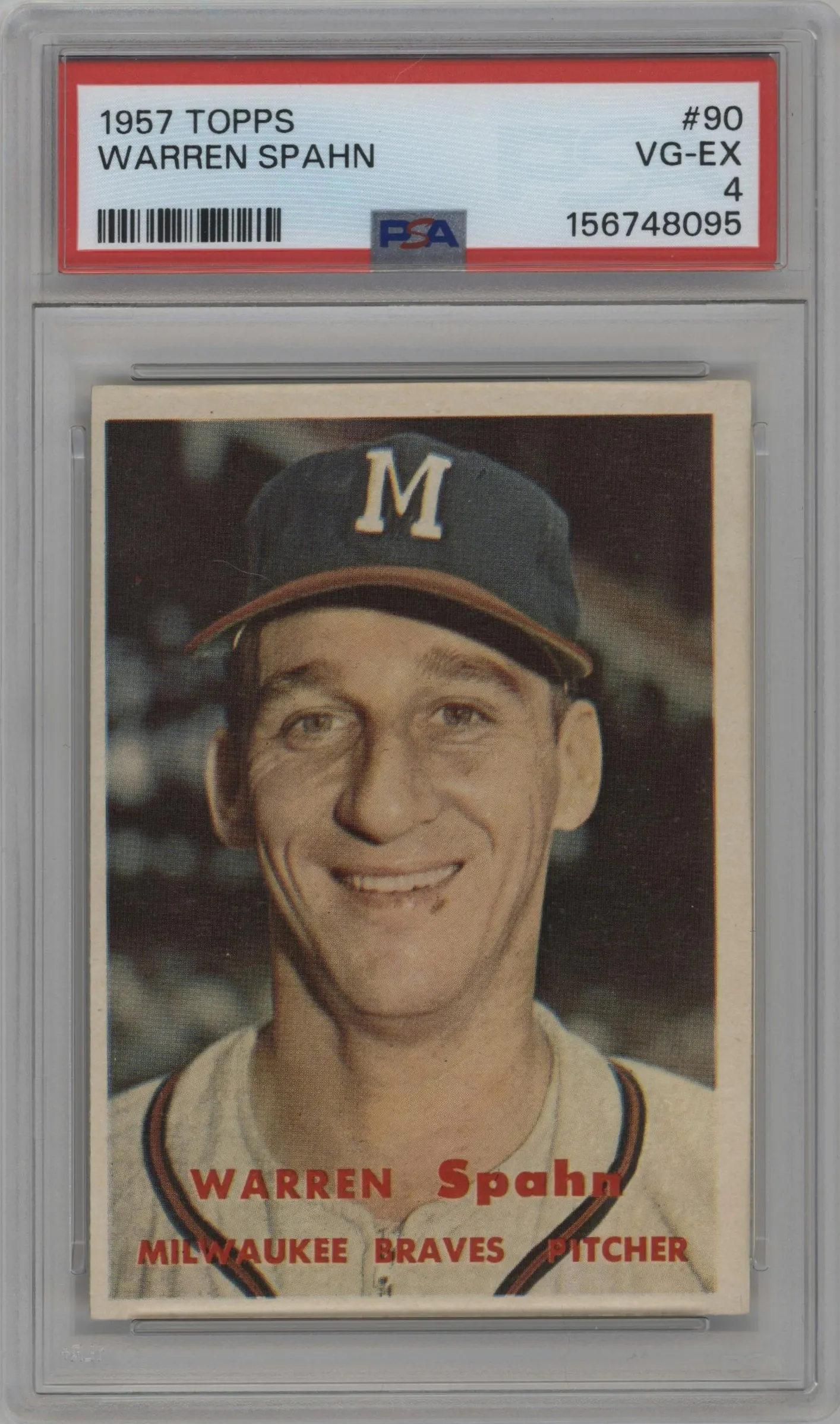 1957 Topps Warren Spahn #90 PSA 4