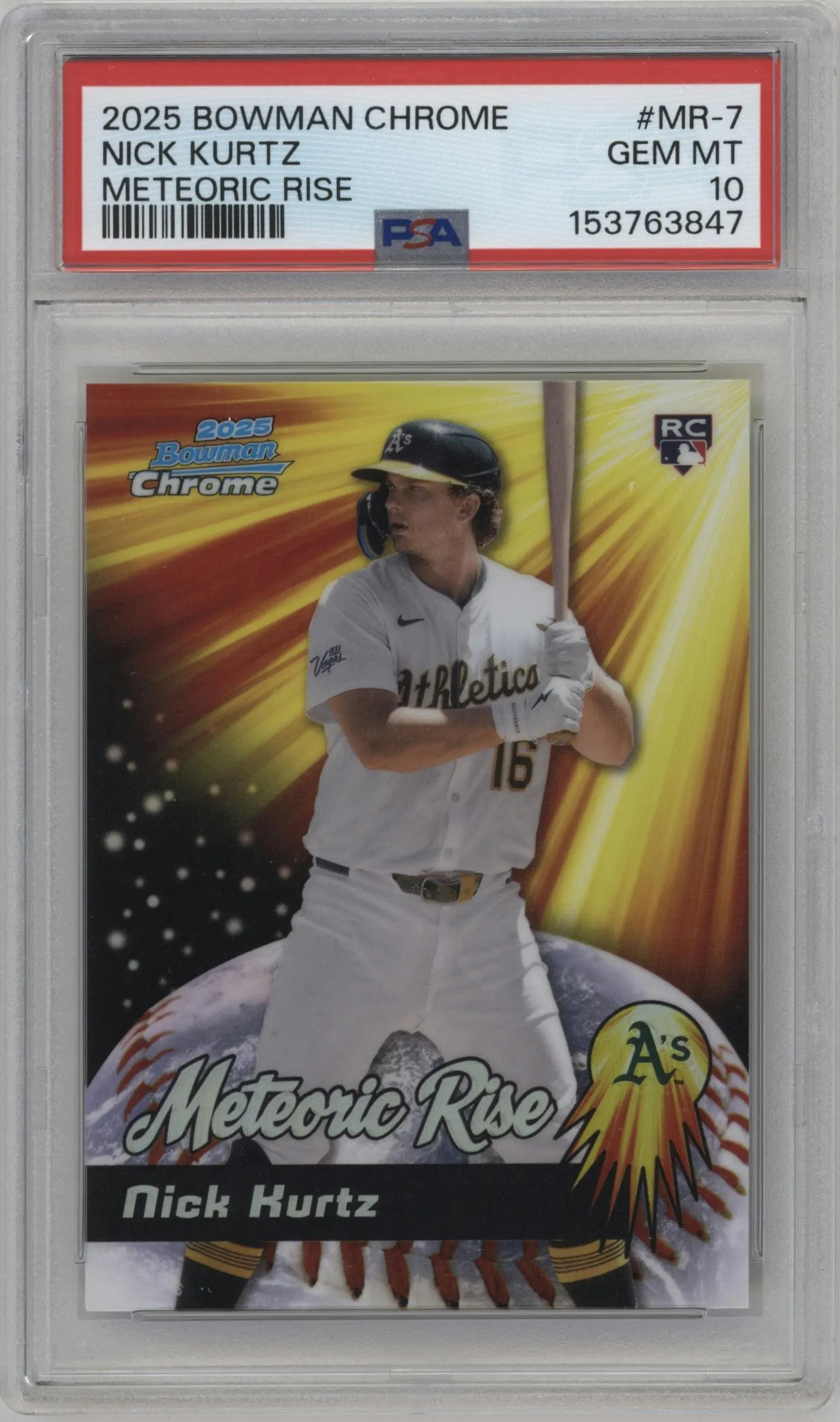 2025 Bowman Chrome Meteoric Rise Nick Kurtz #MR-7 PSA 10
