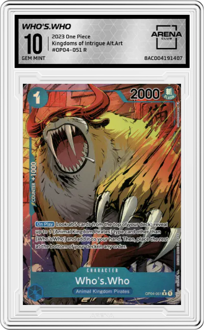 2023 One Piece Kingdoms of Intrigue Who's.Who Alternate Art R #OP04-051 R ARENA CLUB 10
