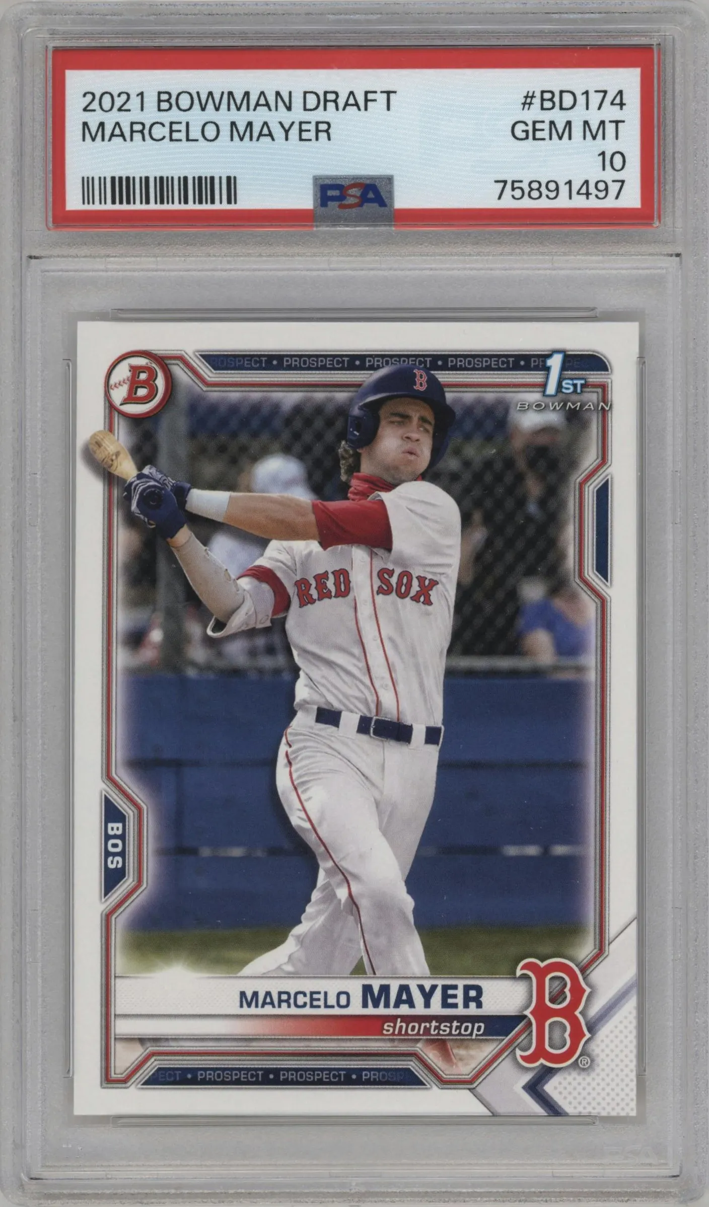 2021 Bowman Draft Prospect Marcelo Mayer #BD-174 PSA 10