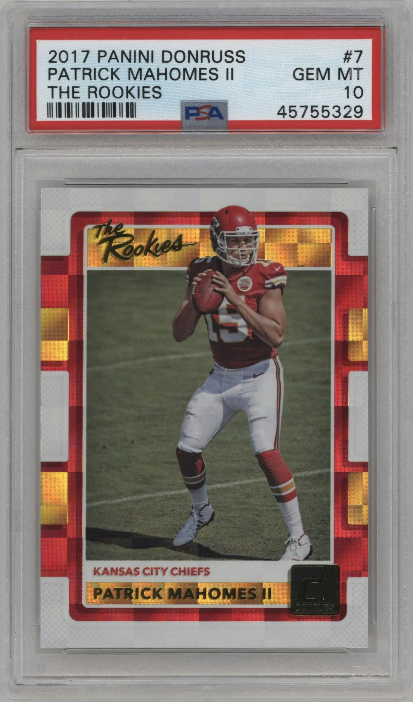 2017 Panini Donruss The Rookies Patrick Mahomes II #7 PSA 10