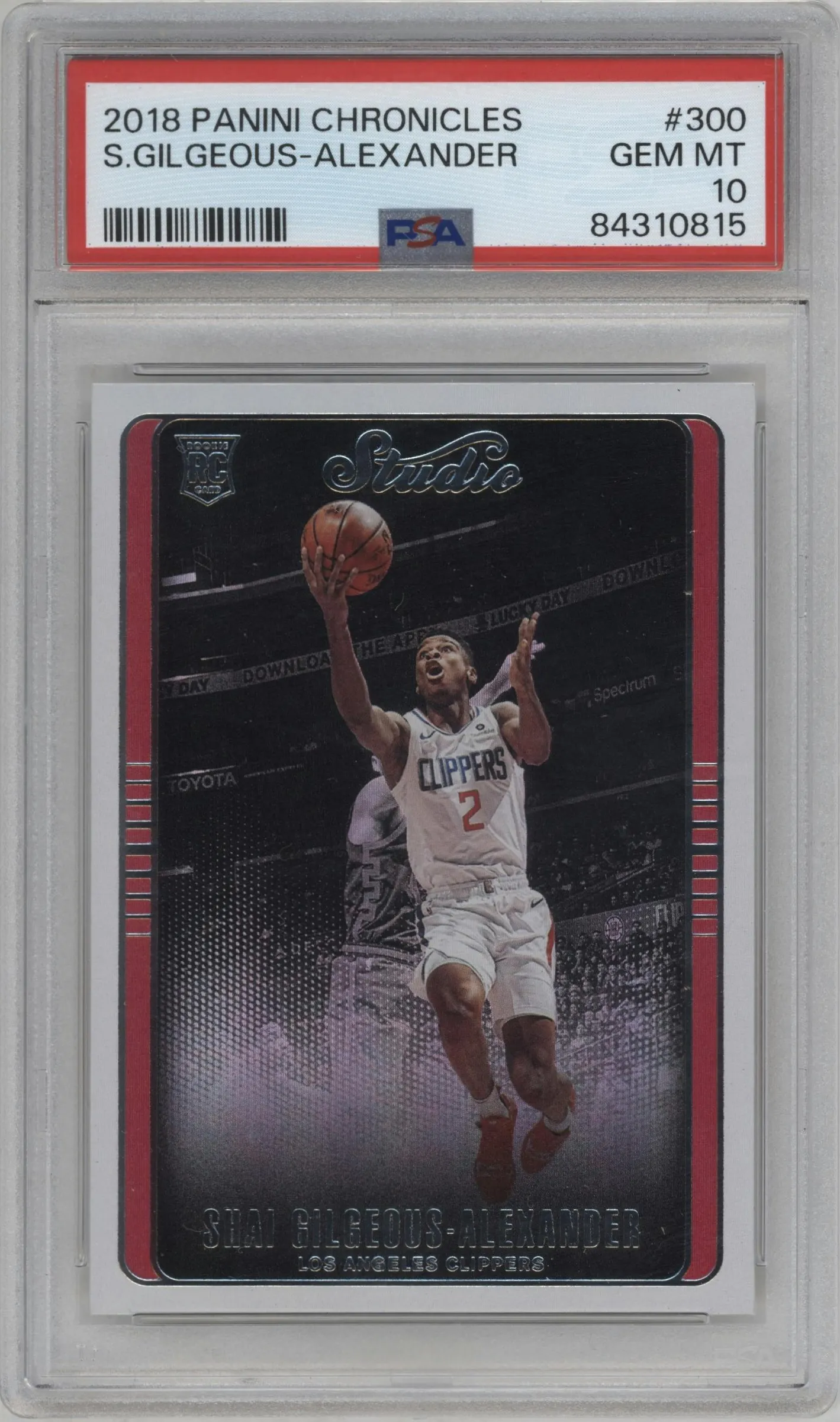 2018 Panini Chronicles Studio Shai Gilgeous-Alexander PSA 10