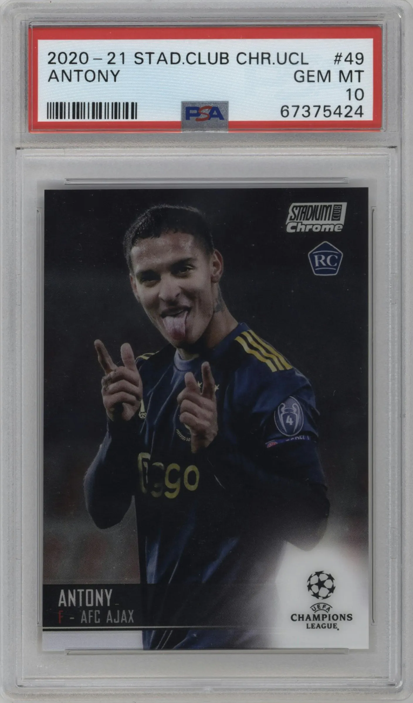 2020 Topps Stadium Club Chrome UEFA CL Antony PSA 10