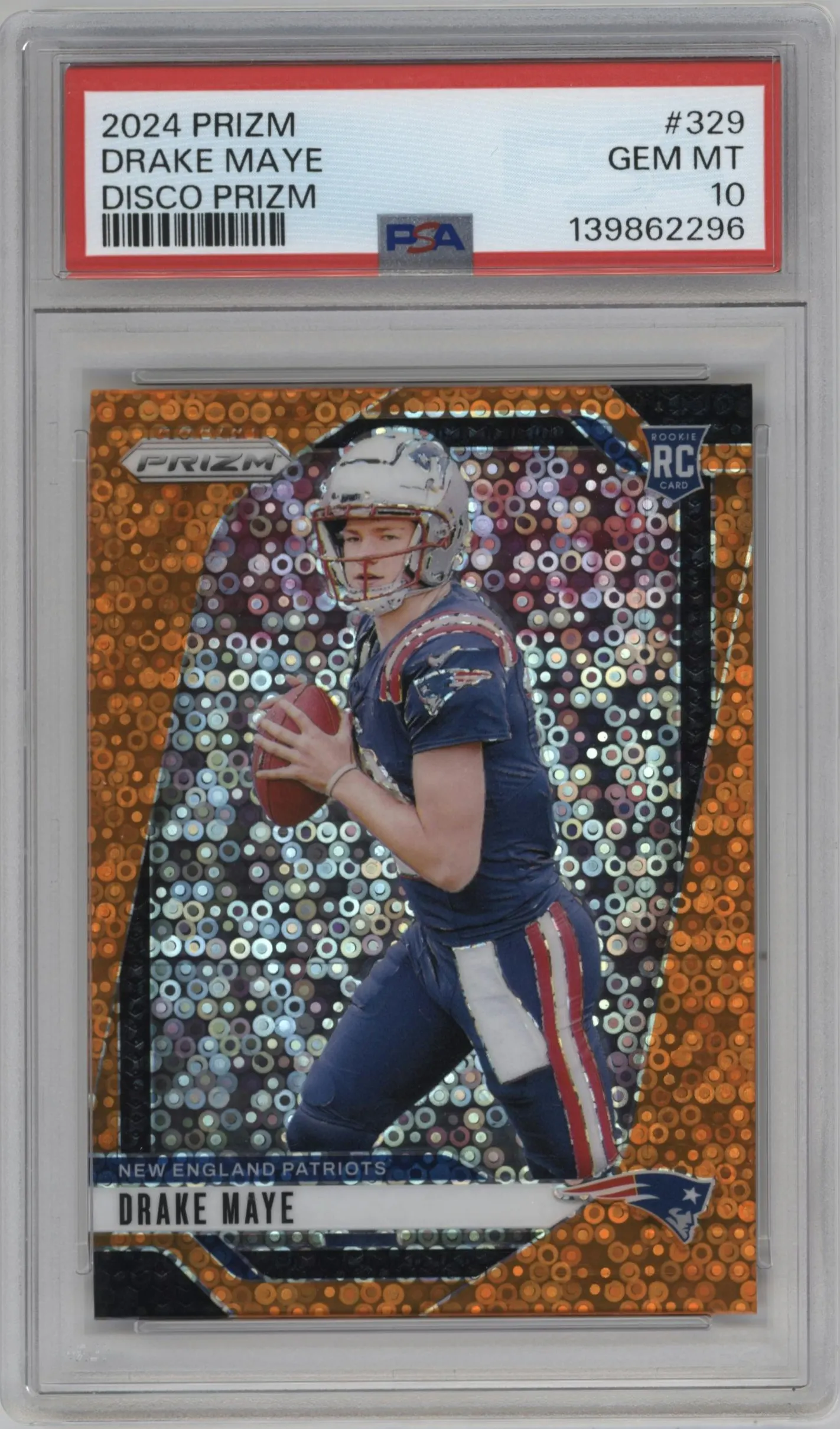 2024 Panini Prizm Drake Maye Disco #329 PSA 10