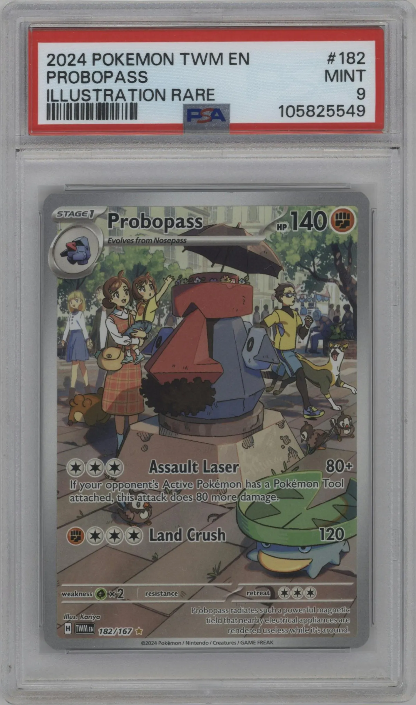 2024 Pokemon SV Twilight Masquerade Probopass #182 PSA 9