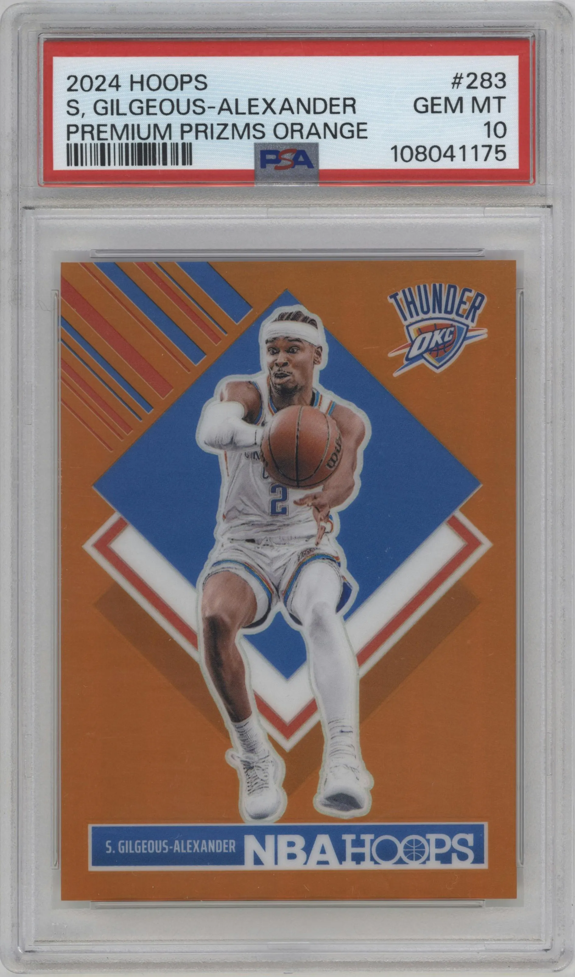 2024 Panini NBA Hoops Shai Gilgeous-Alexander Orange Premium #283 PSA 10
