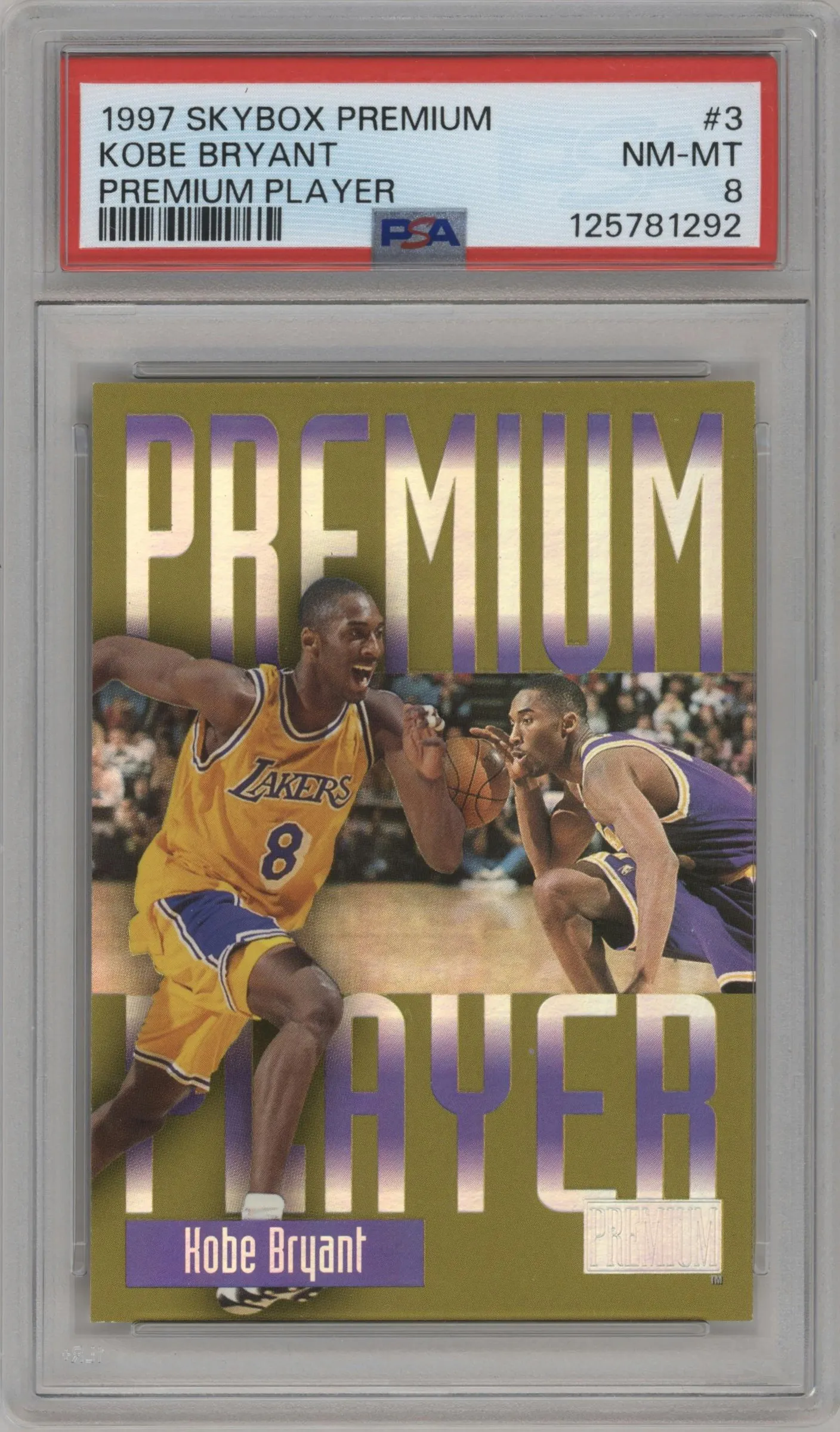 1997 Skybox Premium Premium Player Kobe Bryant PP #3 PP PSA 8