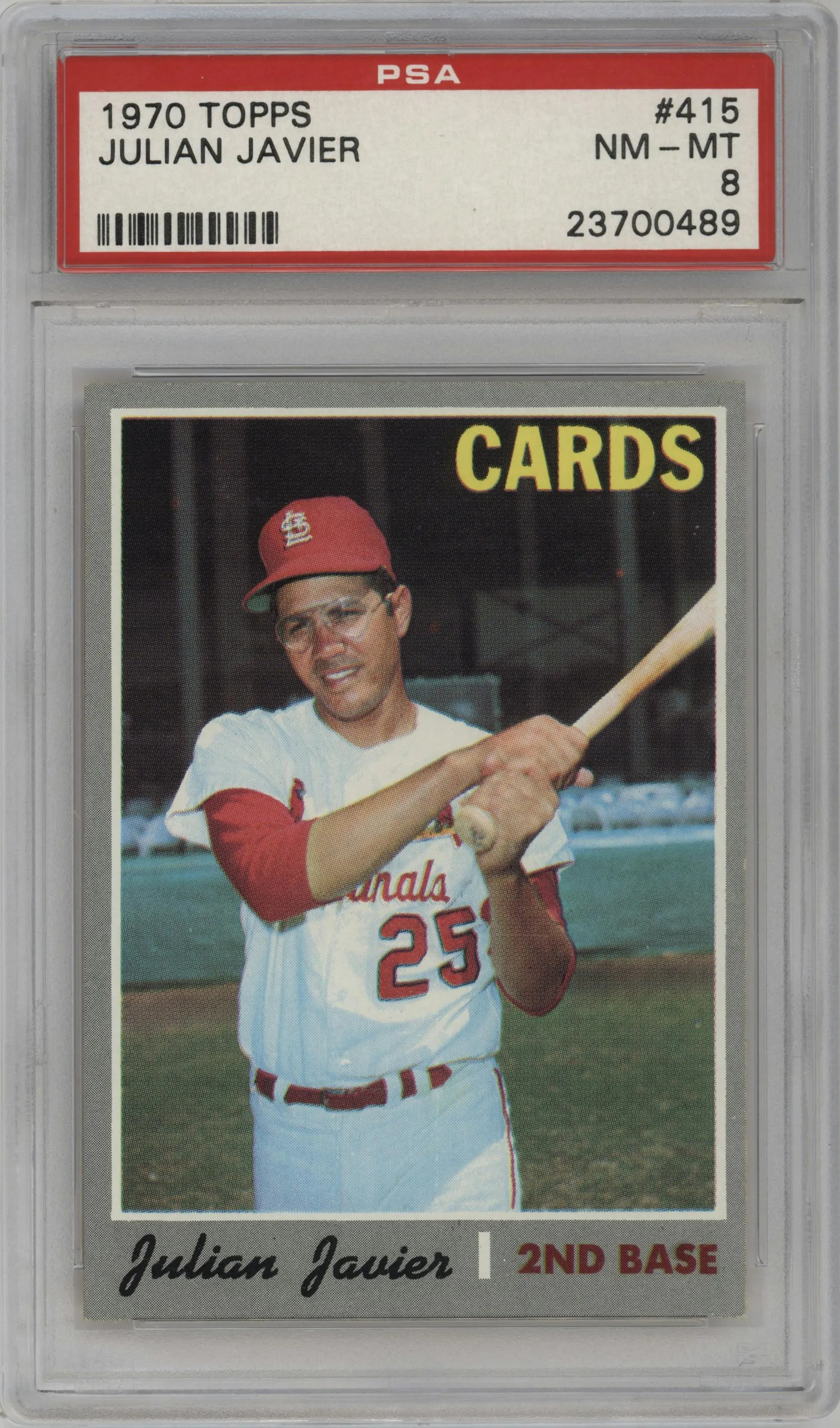 1970 Topps Julian Javier #415 PSA 8