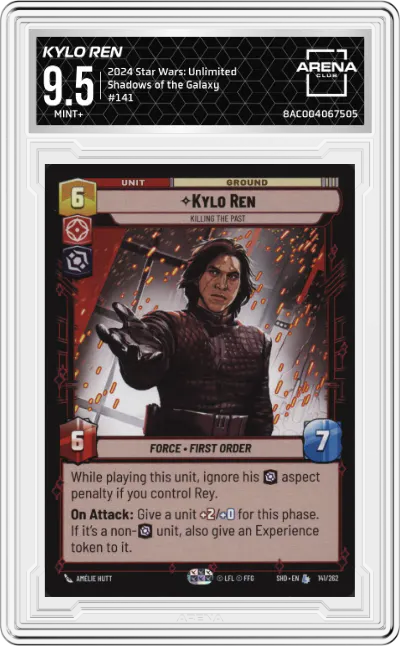 2024 Star Wars: Unlimited Shadows of the Galaxy Kylo Ren #141 ARENA CLUB 9.5