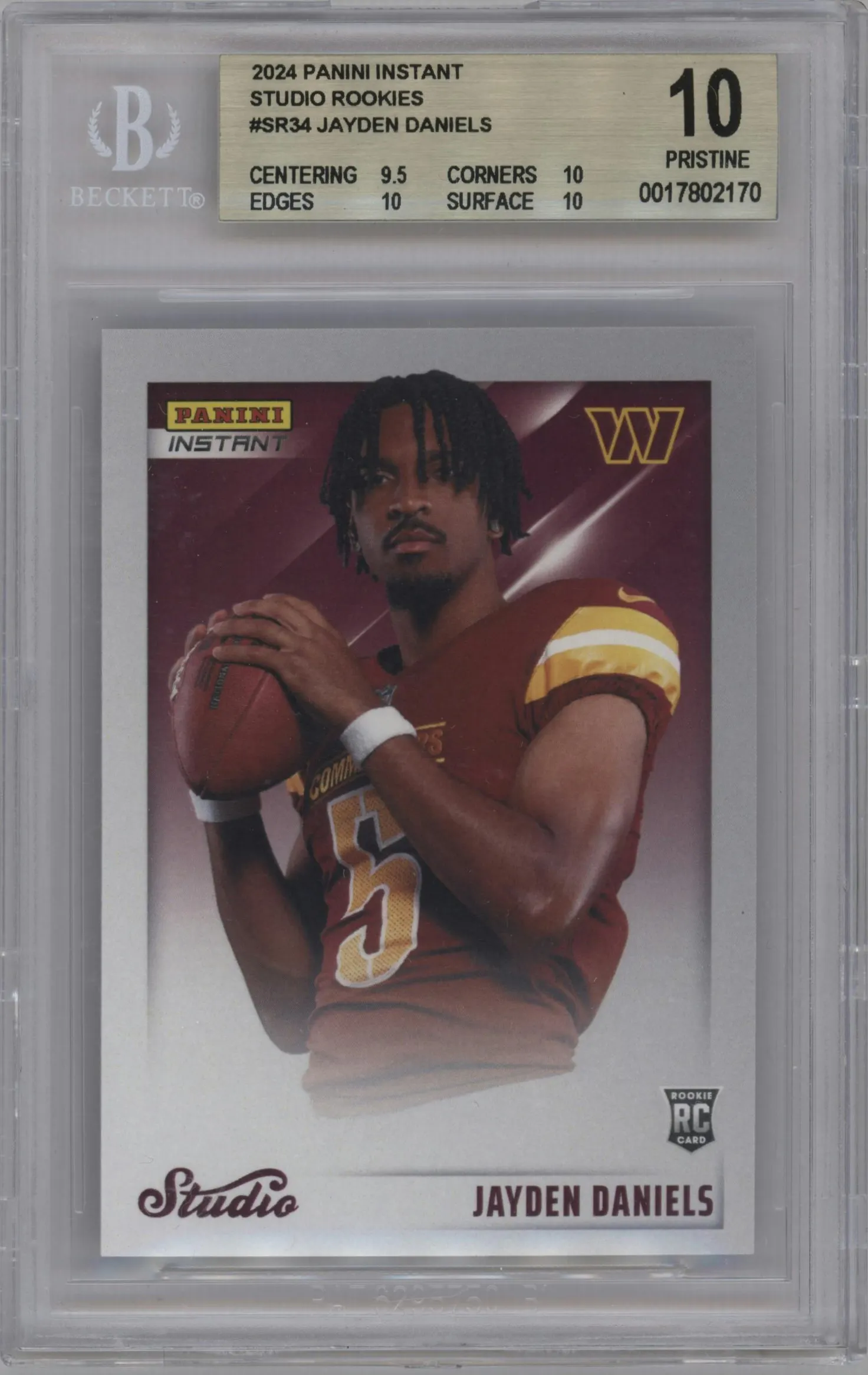 2024 Panini Instant NFL Studio Rookies Jayden Daniels #SR-34 BGS 10