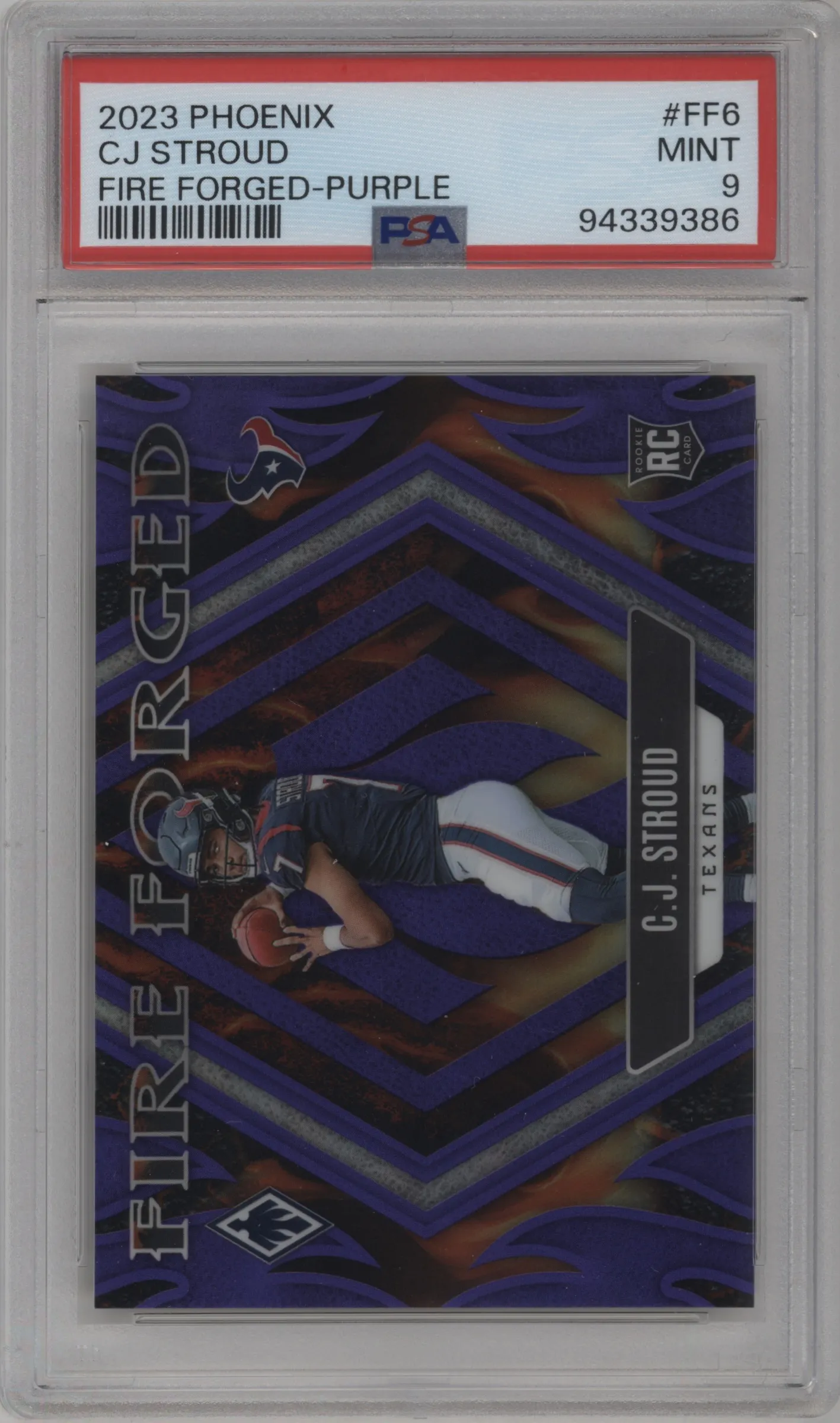 2023 Panini Phoenix Fire Forged C.J. Stroud Purple PSA 9