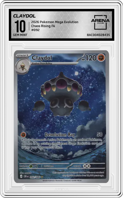 2026 Pokemon Mega Evolution Chaos Rising Claydol #092 ARENA CLUB 10