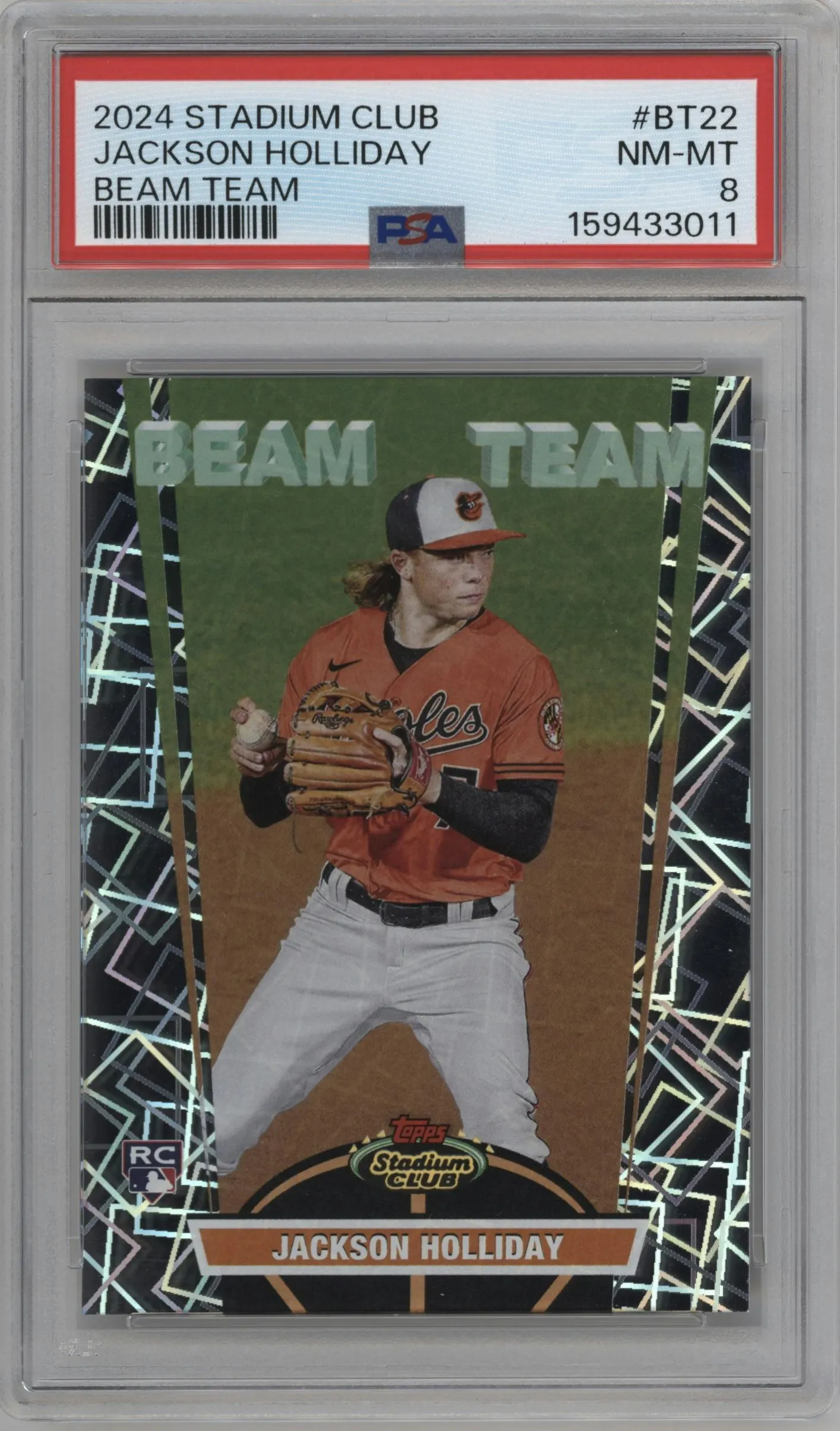 2024 Topps Stadium Club Beam Team Jackson Holliday #BT-22 PSA 8
