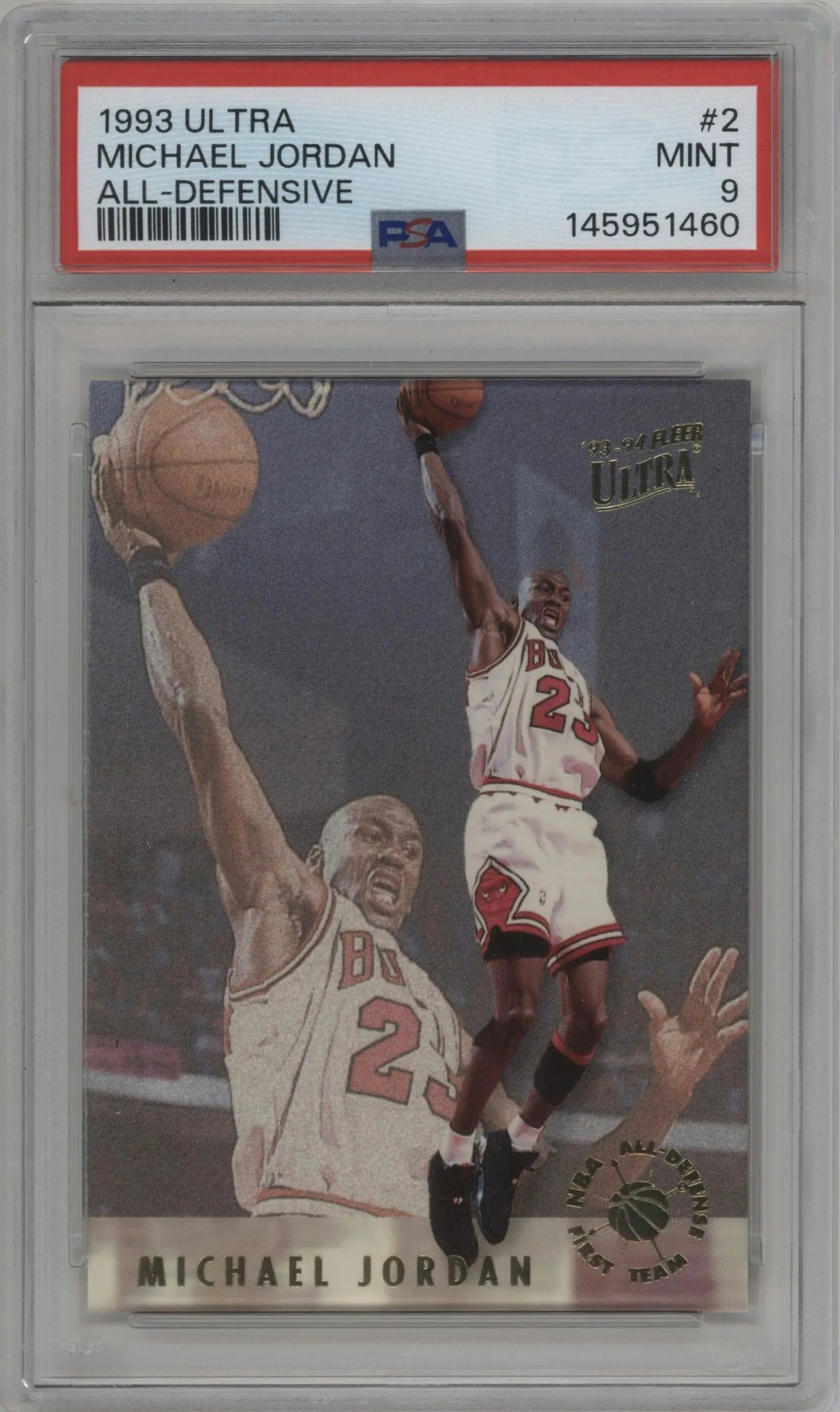 1993 Fleer Ultra All-Defensive Team Michael Jordan #2 PSA 9