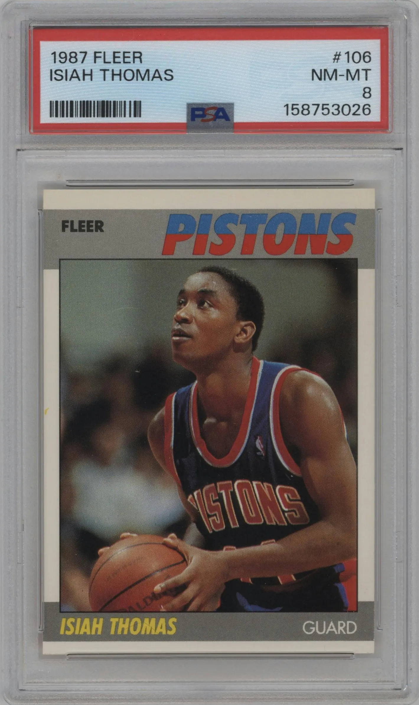 1987 Fleer Isiah Thomas #106 PSA 8
