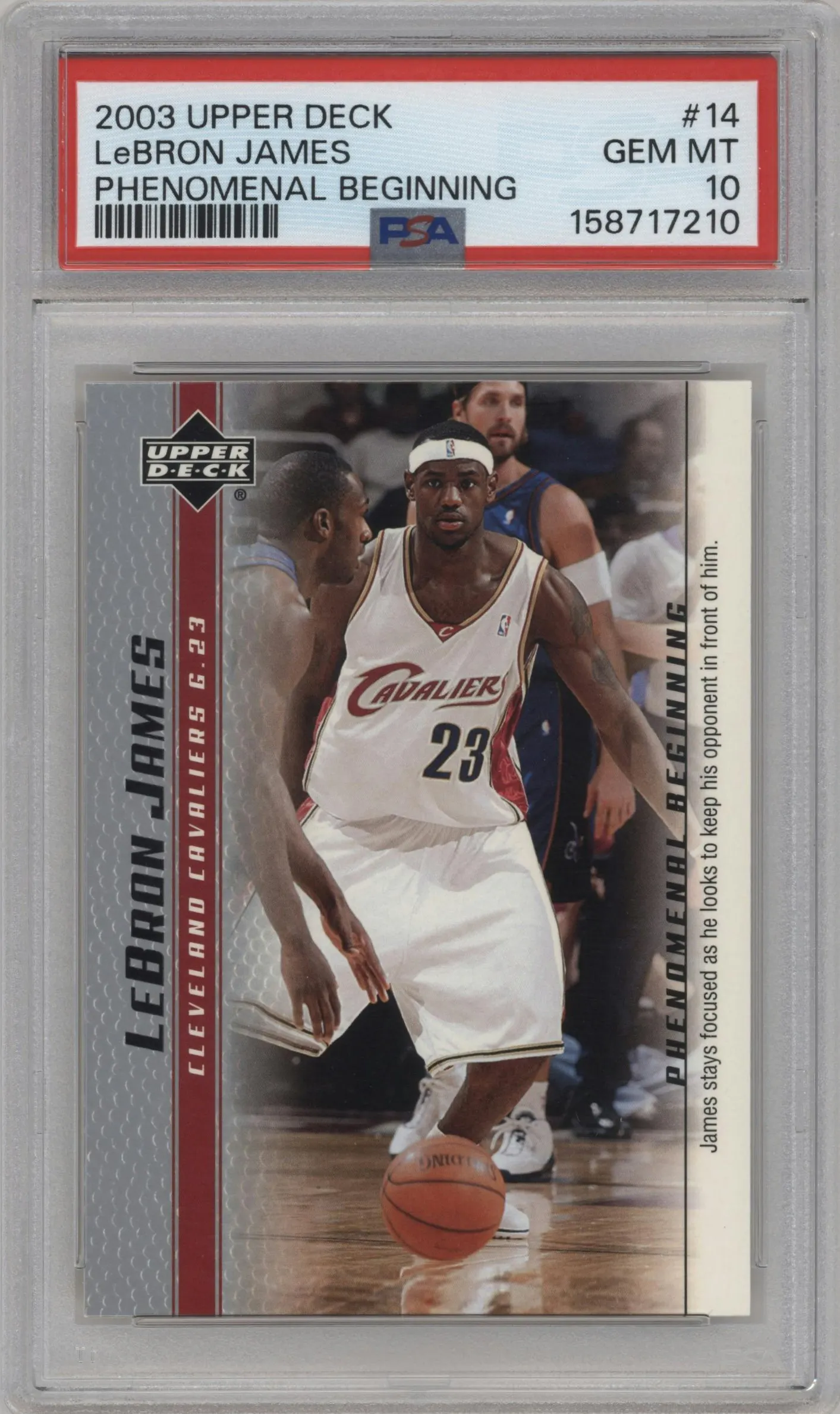 2003 Upper Deck LeBron James Phenomenal Beginning LeBron James #14 PSA 10