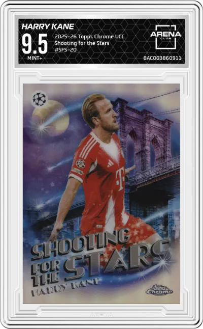 2025 Topps Chrome UEFA Club Competitions Shooting for the Stars Harry Kane ARENA CLUB 9.5