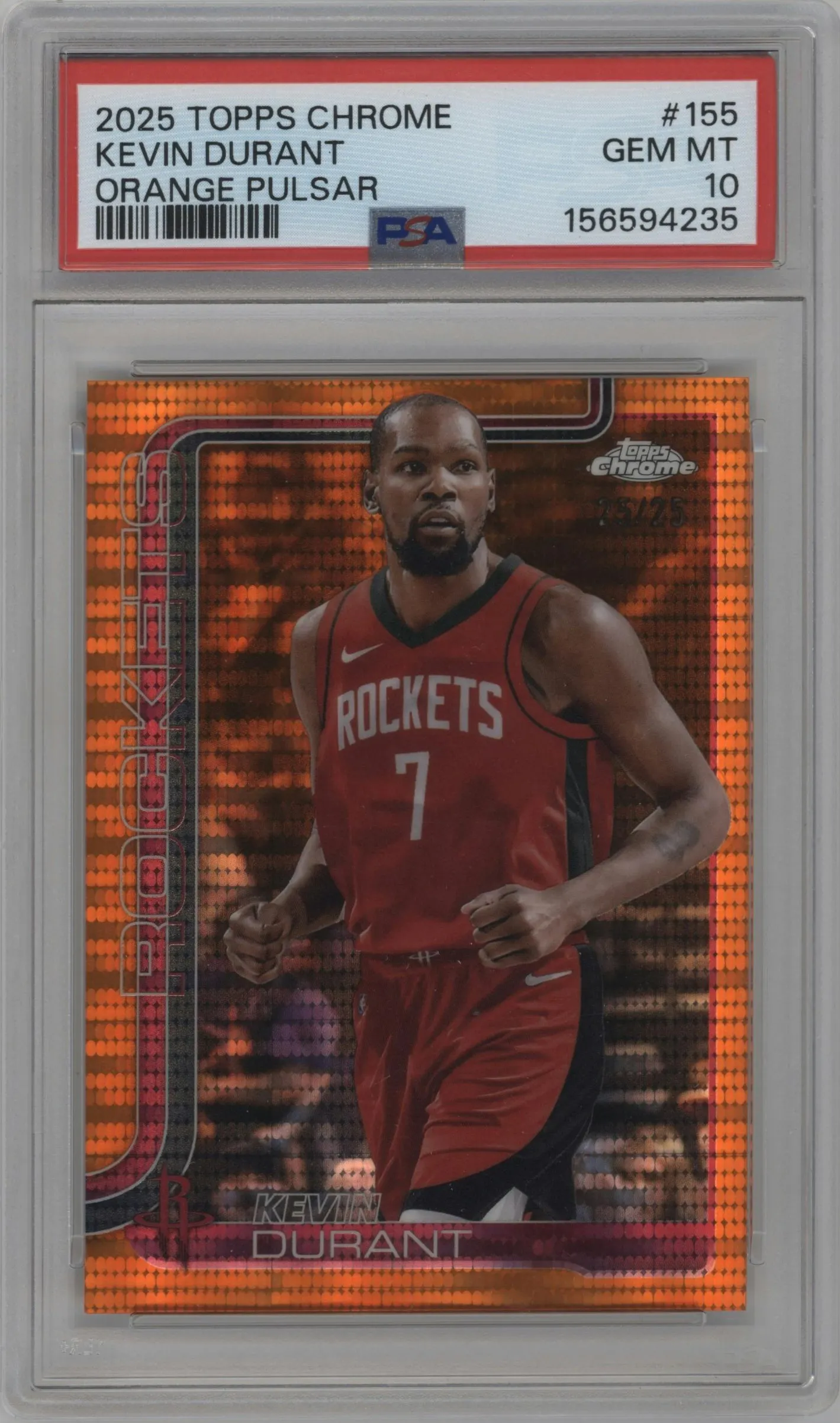 2025 Topps Chrome Kevin Durant Orange Pulsar #155 PSA 10