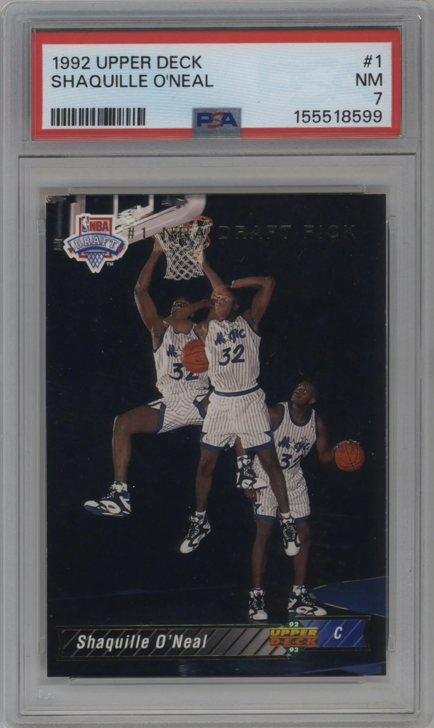 1992 Upper Deck Shaquille O'Neal PSA NEAR MINT 7 #1 PSA 7