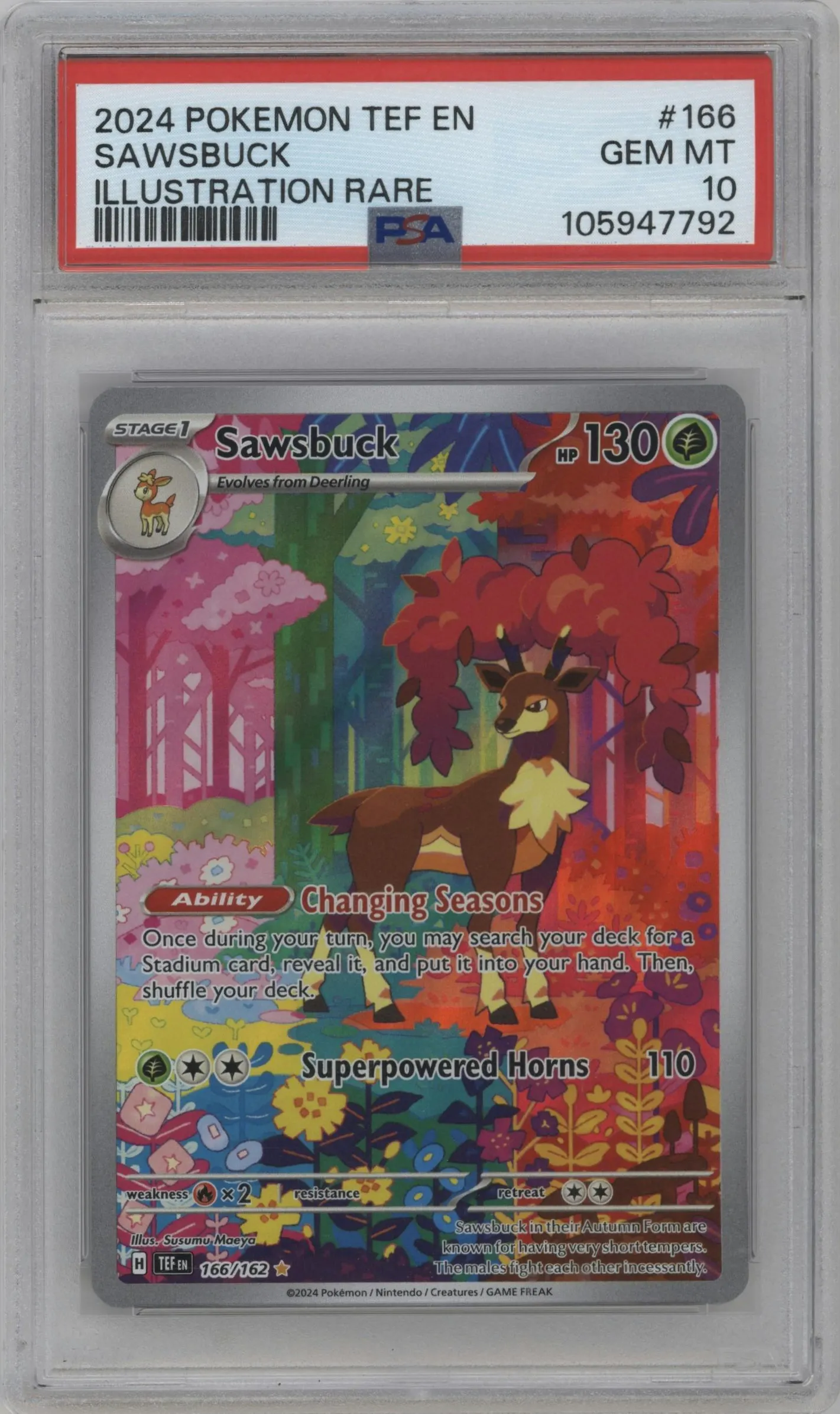 2024 Pokemon SV Temporal Forces Sawsbuck PSA 10