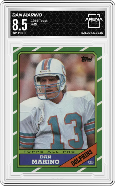 1986 Topps Dan Marino #45 ARENA CLUB 8.5