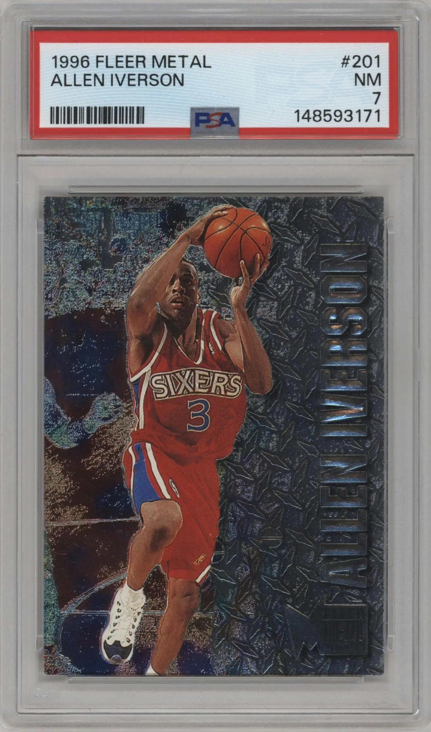 1996 Fleer Metal Allen Iverson #201 PSA 7