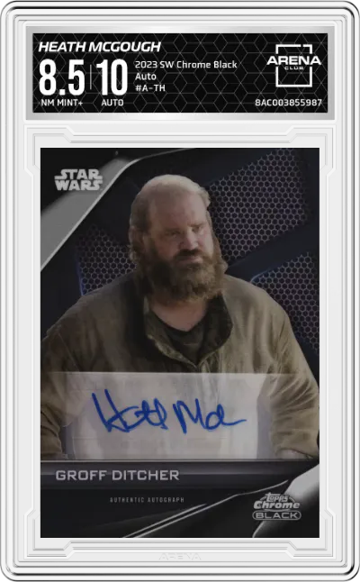 2023 Topps Star Wars Chrome Black Auto Heath McGough ARENA CLUB 8.5