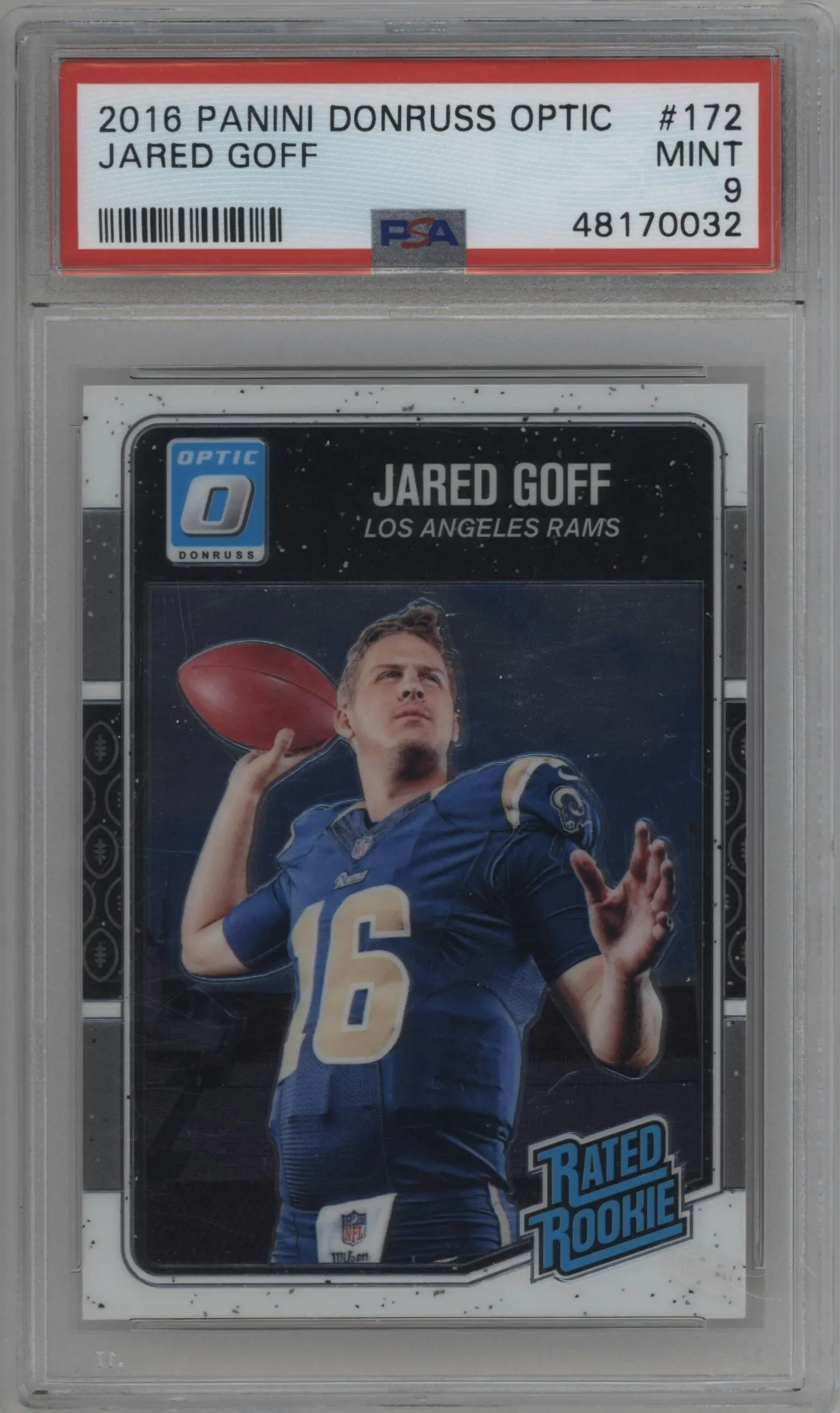 2016 Panini Donruss Optic Rated Rookie Jared Goff PSA 9