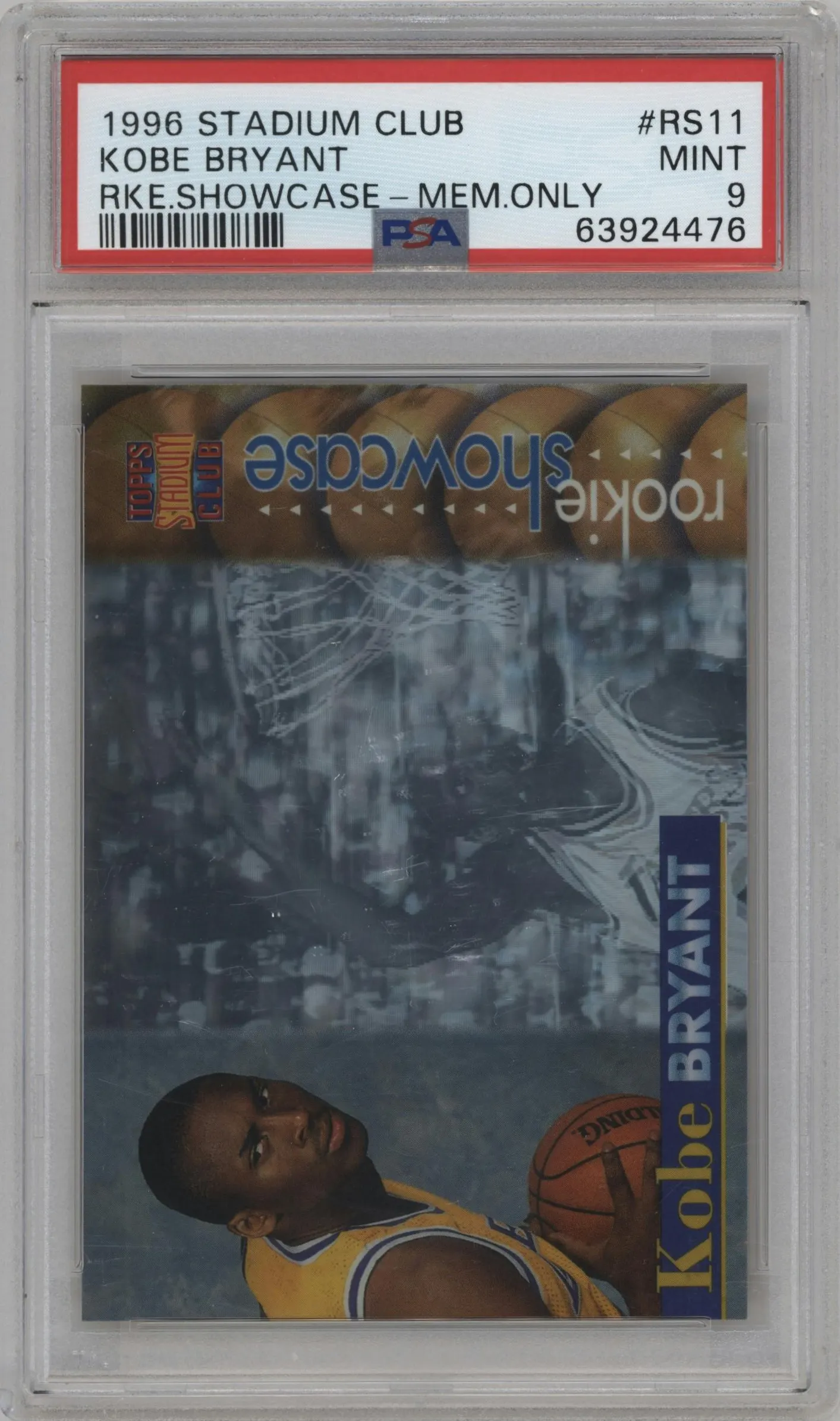 1996 Stadium Club Rke.Showcase Kobe Bryant Members Only #RS11 PSA 9