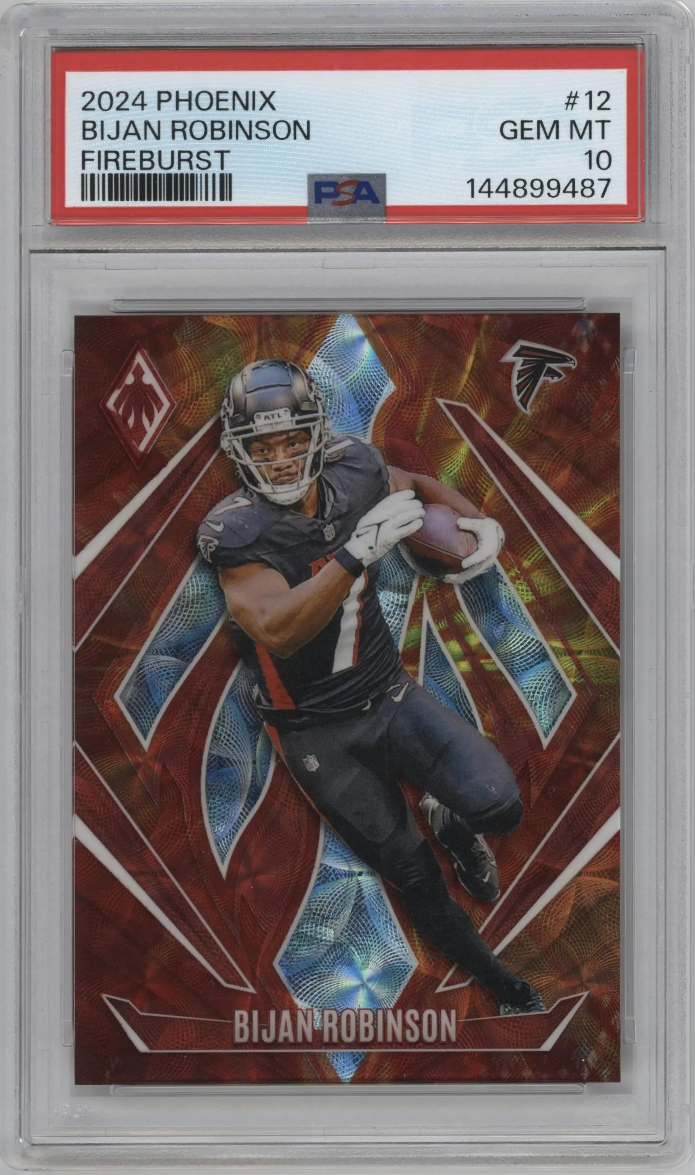 2024 Panini Phoenix Bijan Robinson Fireburst #12 PSA 10