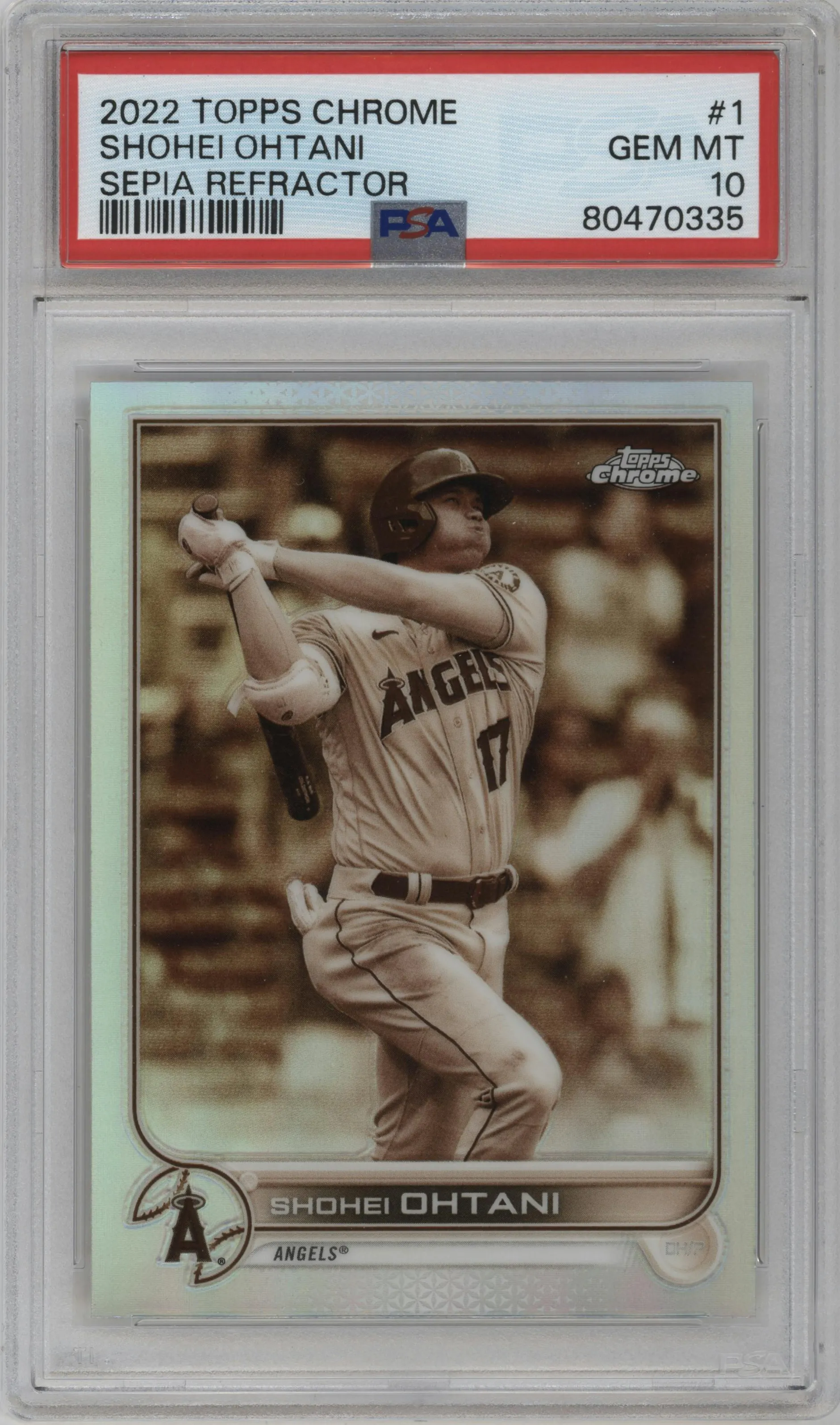 2022 Topps Chrome Shohei Ohtani Sepia Refractor #1 PSA 10