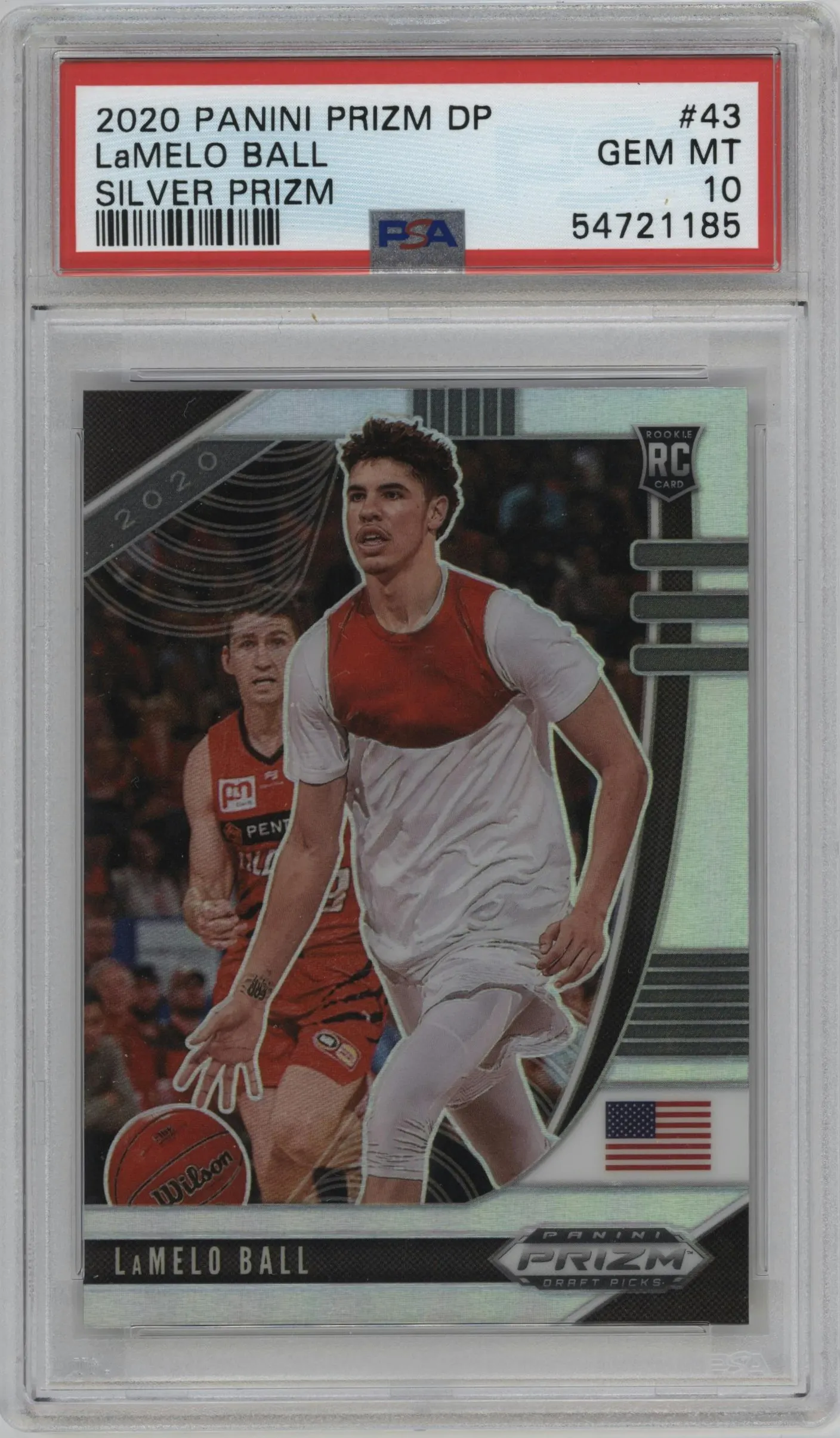 2020 Panini Prizm Draft Picks LaMelo Ball Silver Prizm #43 PSA 10