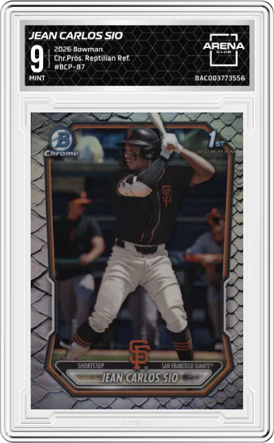 2026 Bowman Chr.Pros. Jean Carlos Sio Reptilian Refractor ARENA CLUB 9