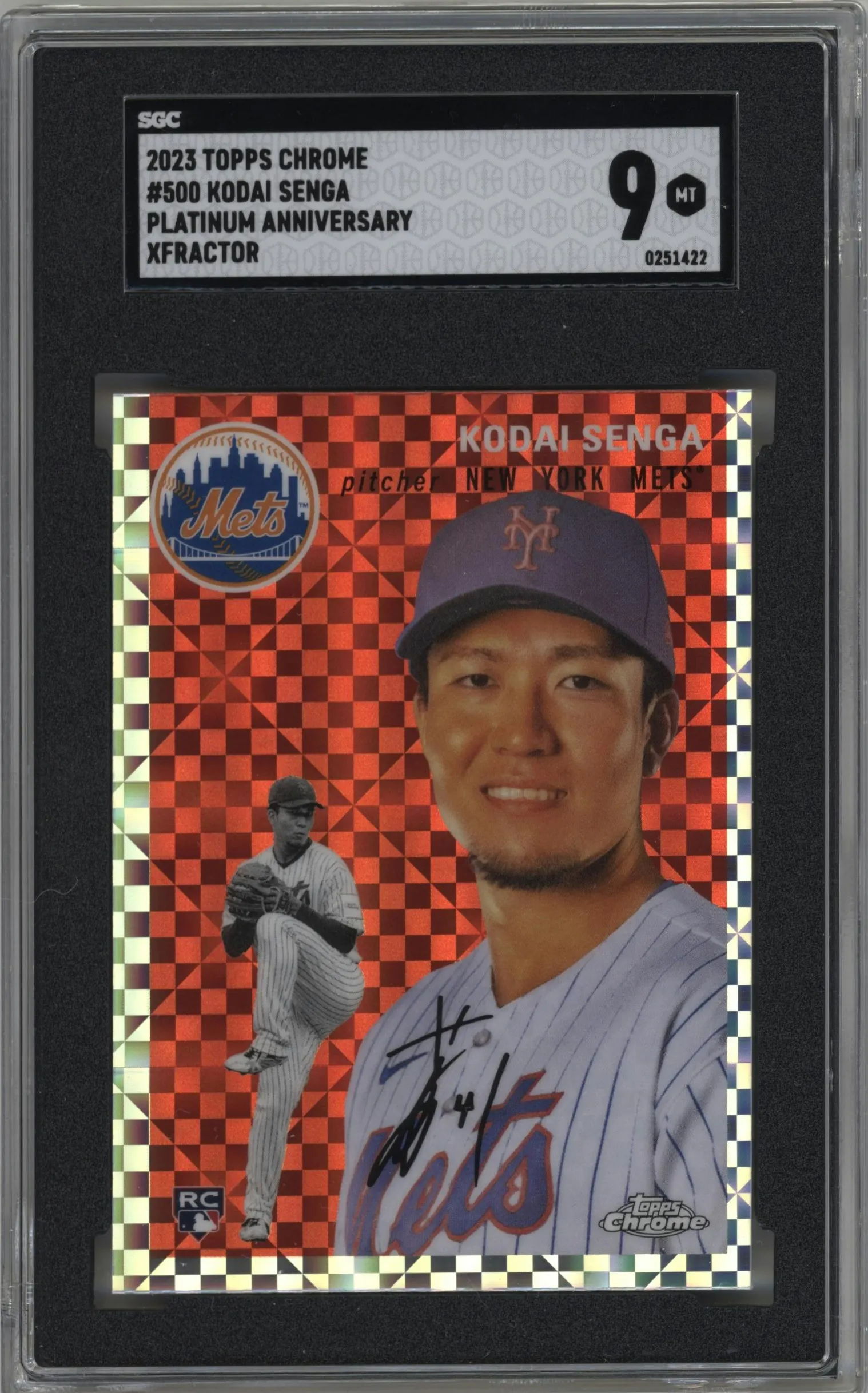 2023 Topps Chrome Platinum Anniversary Kodai Senga X-Fractor #500 SGC 9