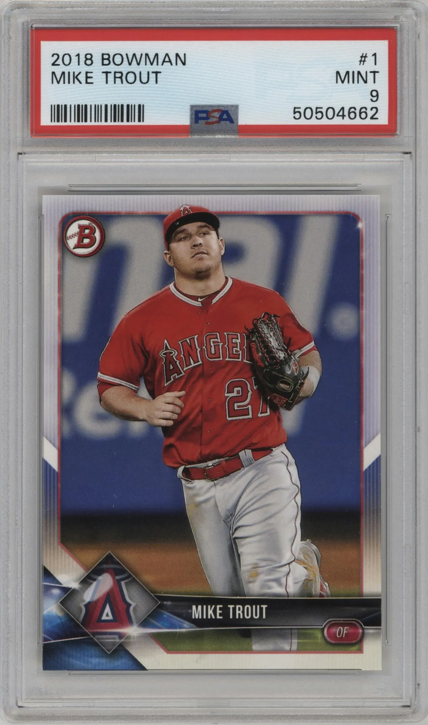 2018 Bowman Mike Trout #1 PSA 9