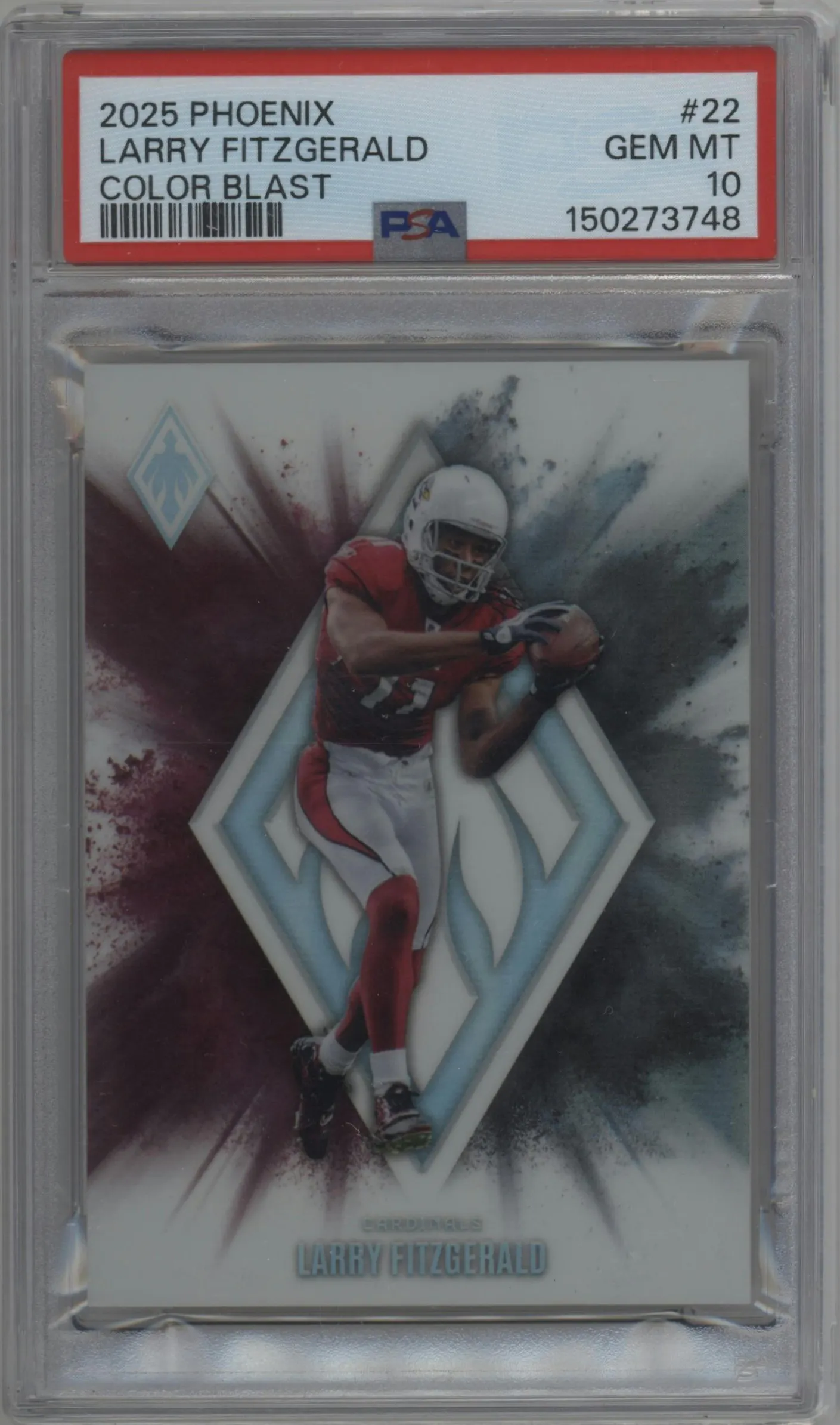 2025 Panini Phoenix Color Blast Larry Fitzgerald #22 PSA 10