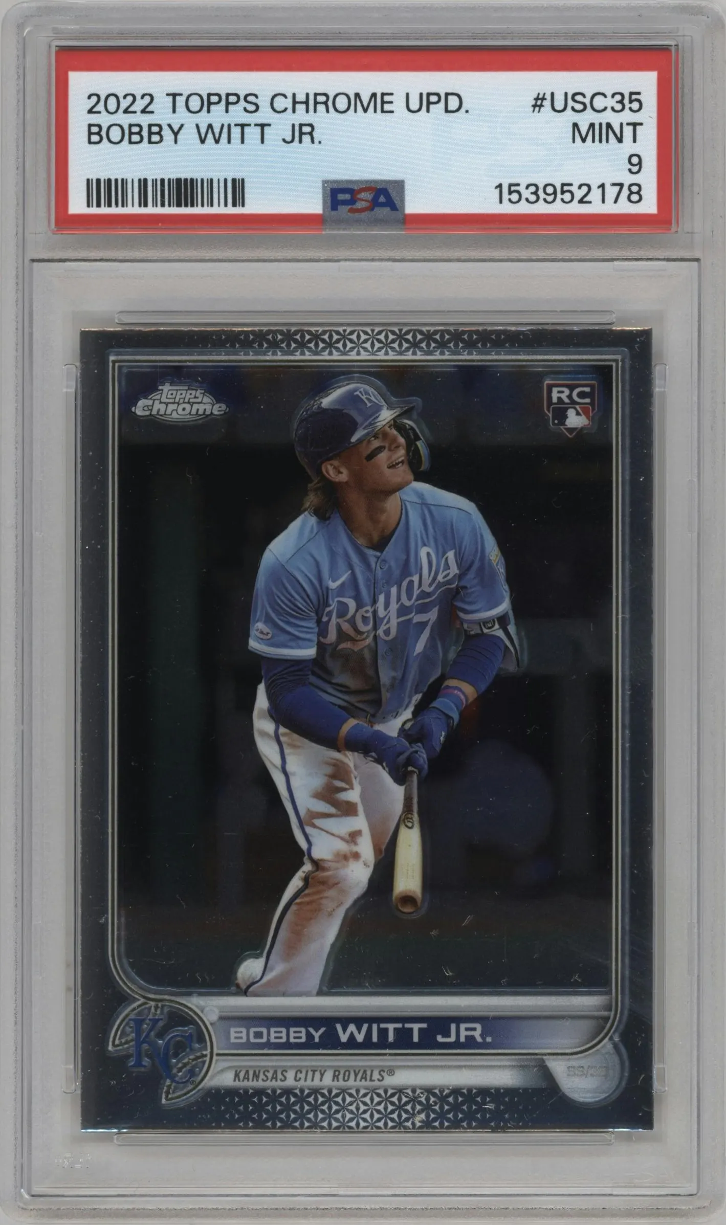 2022 Topps Chrome Update Bobby Witt Jr. PSA 9