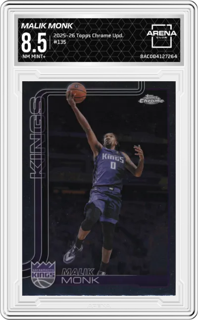 2025 Topps Chrome Update Malik Monk #135 ARENA CLUB 8.5